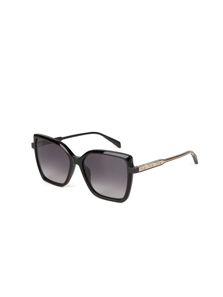 Zadig & Voltaire SZV511 Acetate Square-Frame Sunglasses — Black, view 4