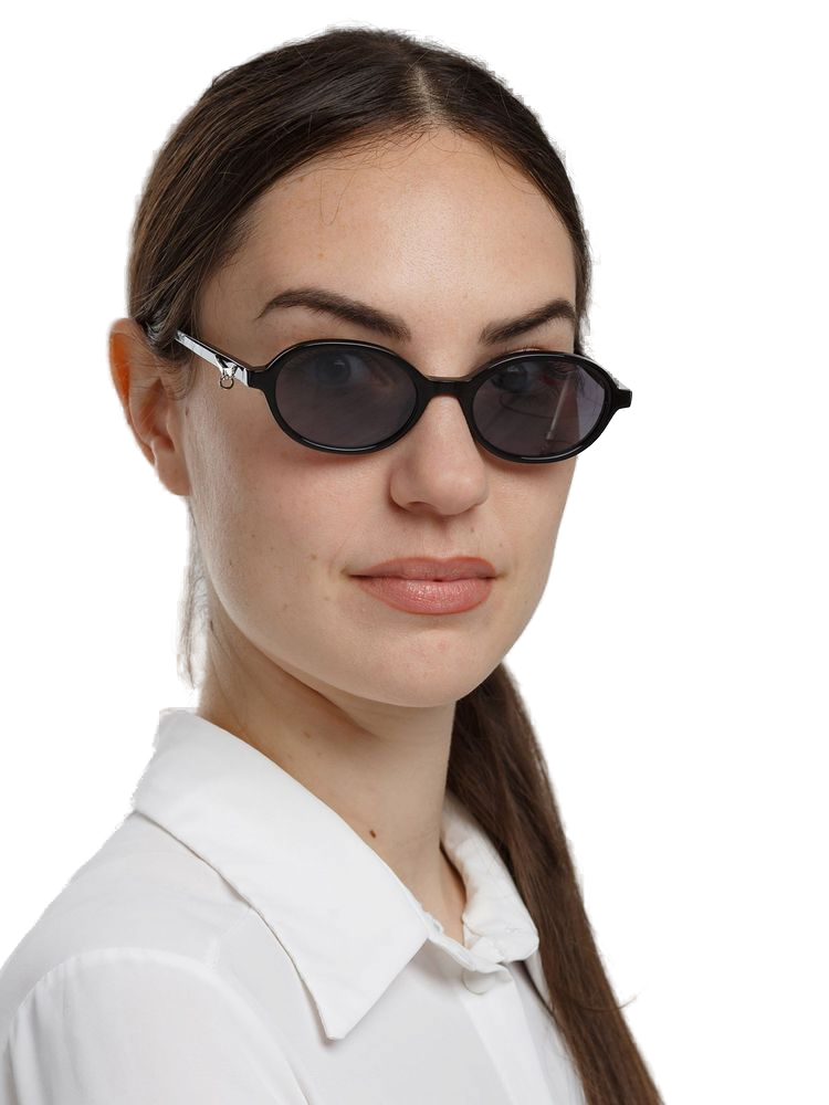 Zadig & Voltaire SZV512V Oval Acetate Sunglasses — Black, view 3