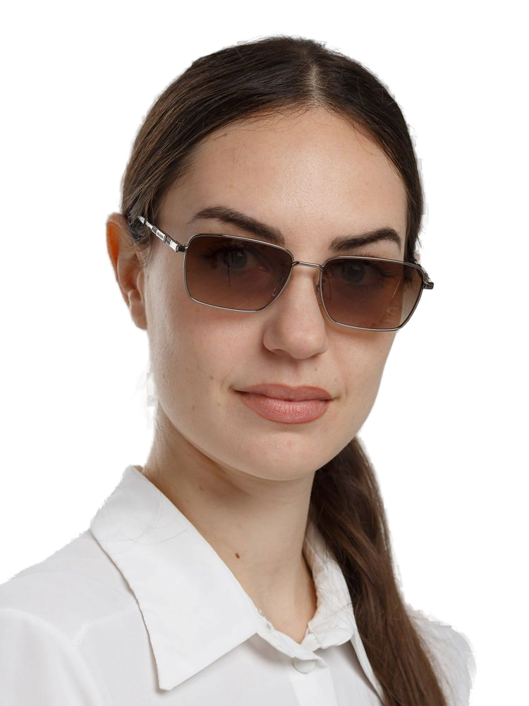 Zadig & Voltaire SZV513 Metal Rectangle Sunglasses — Gray, view 2