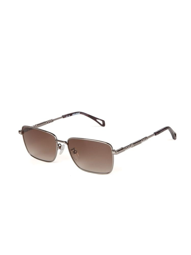 Zadig & Voltaire SZV513 Metal Rectangle Sunglasses — Gray, view 3