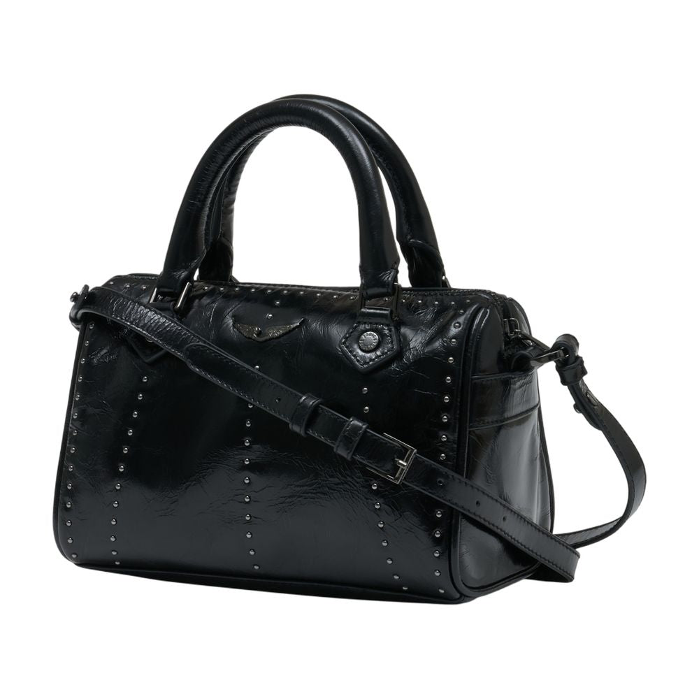 Zadig & Voltaire Studded Calfskin Top Handle Bag — Black, view 2