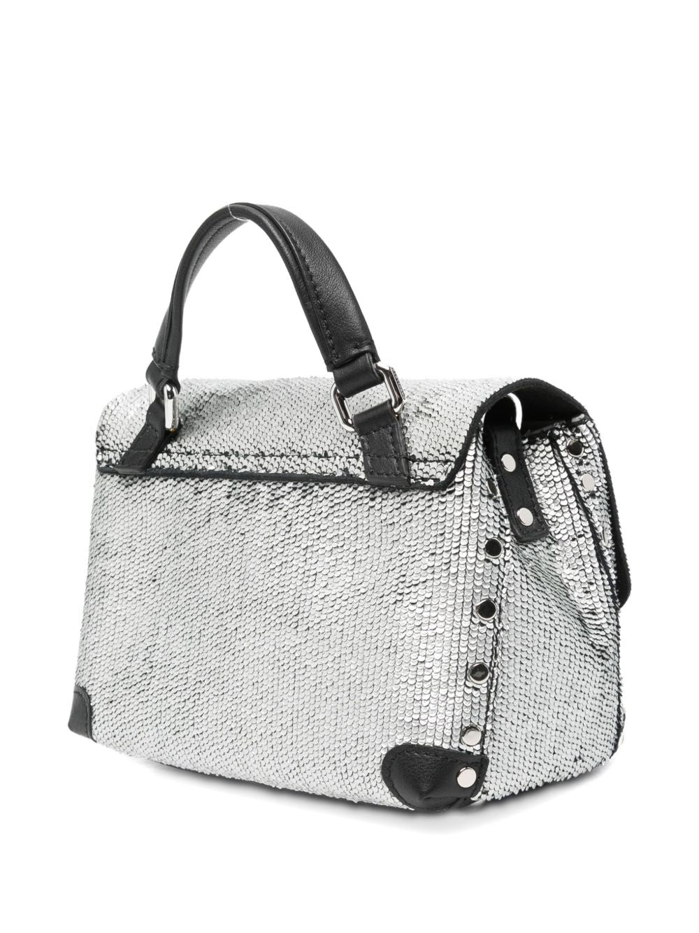 Zanellato Capsule Postina Top Handle Bag — Silver, view 4