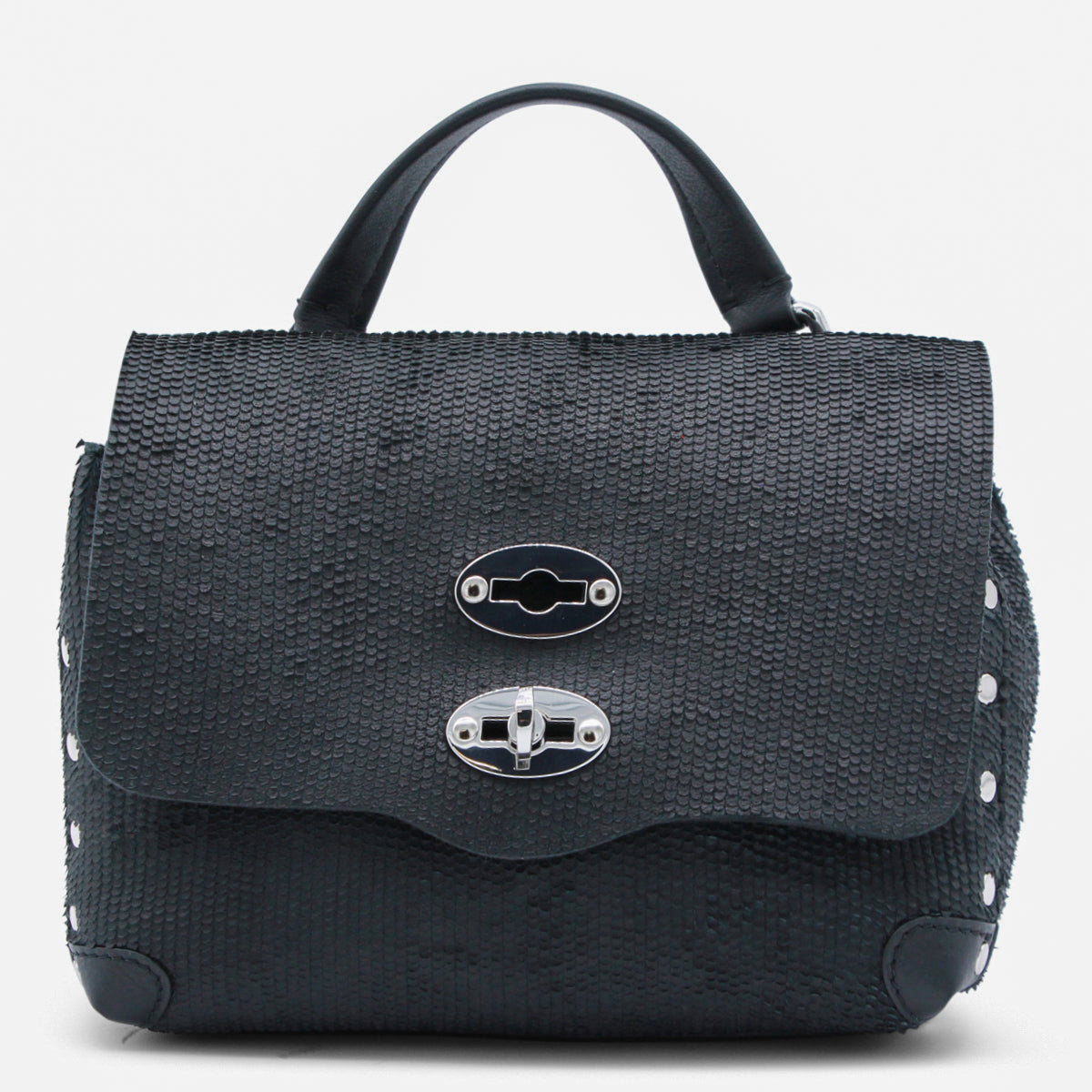 Zanellato Textured Leather Top Handle Bag — Black by Zanellato