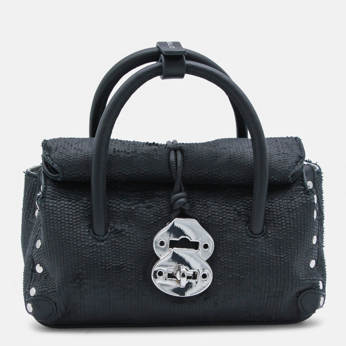Zanellato Textured Leather Top Handle Bag — Black by Zanellato