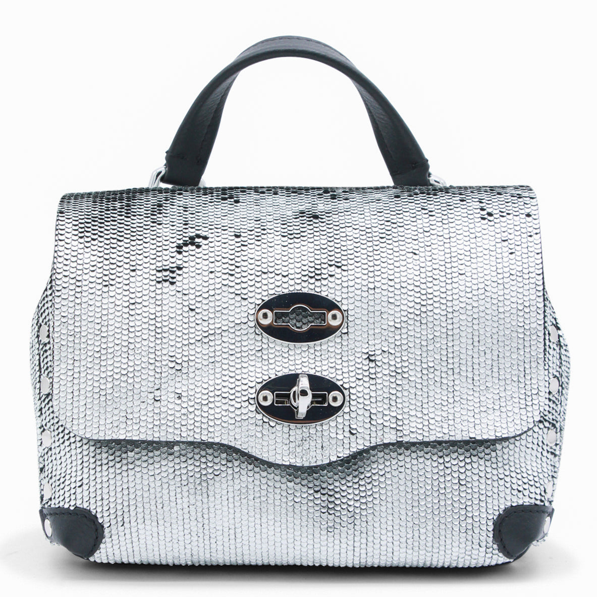 Zanellato Sequin Top Handle Bag — Silver by Zanellato