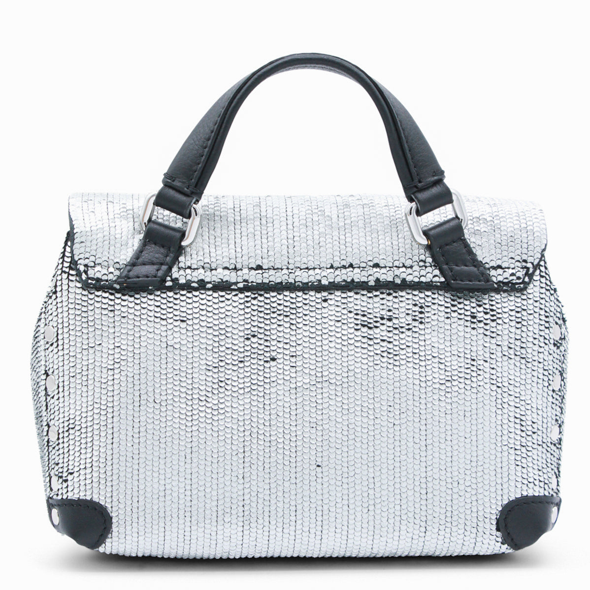 Zanellato Sequin Top Handle Bag — Silver, view 3
