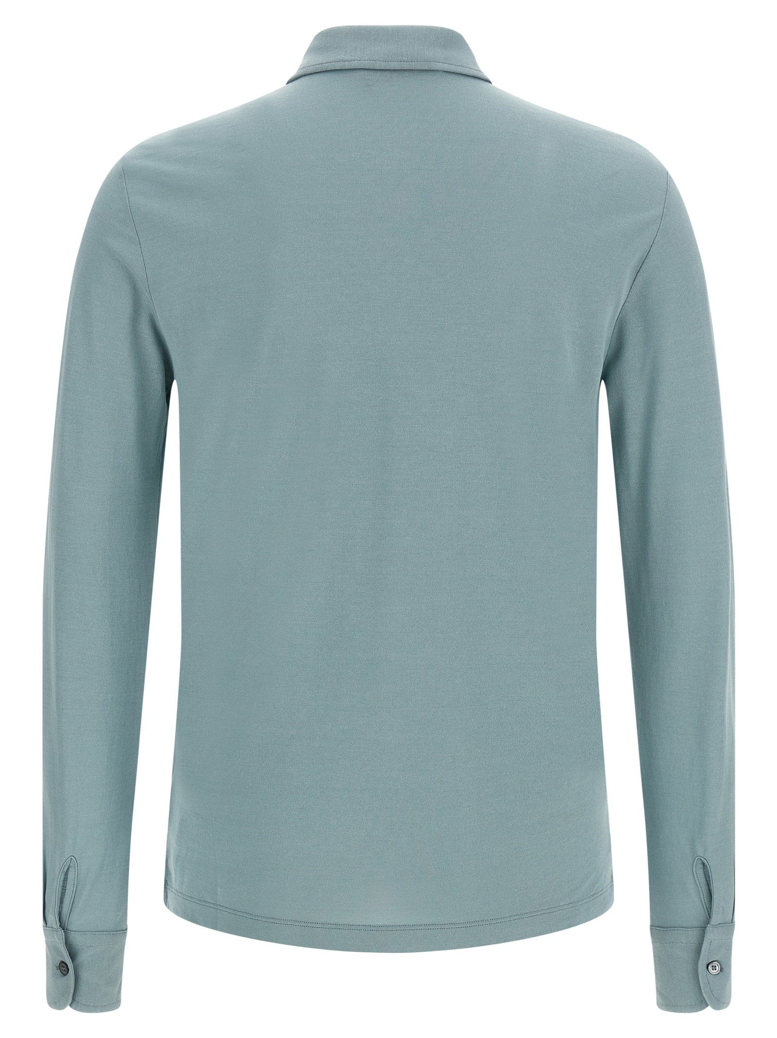 Zanone Ice Cotton Jersey Polo — Sage, view 2
