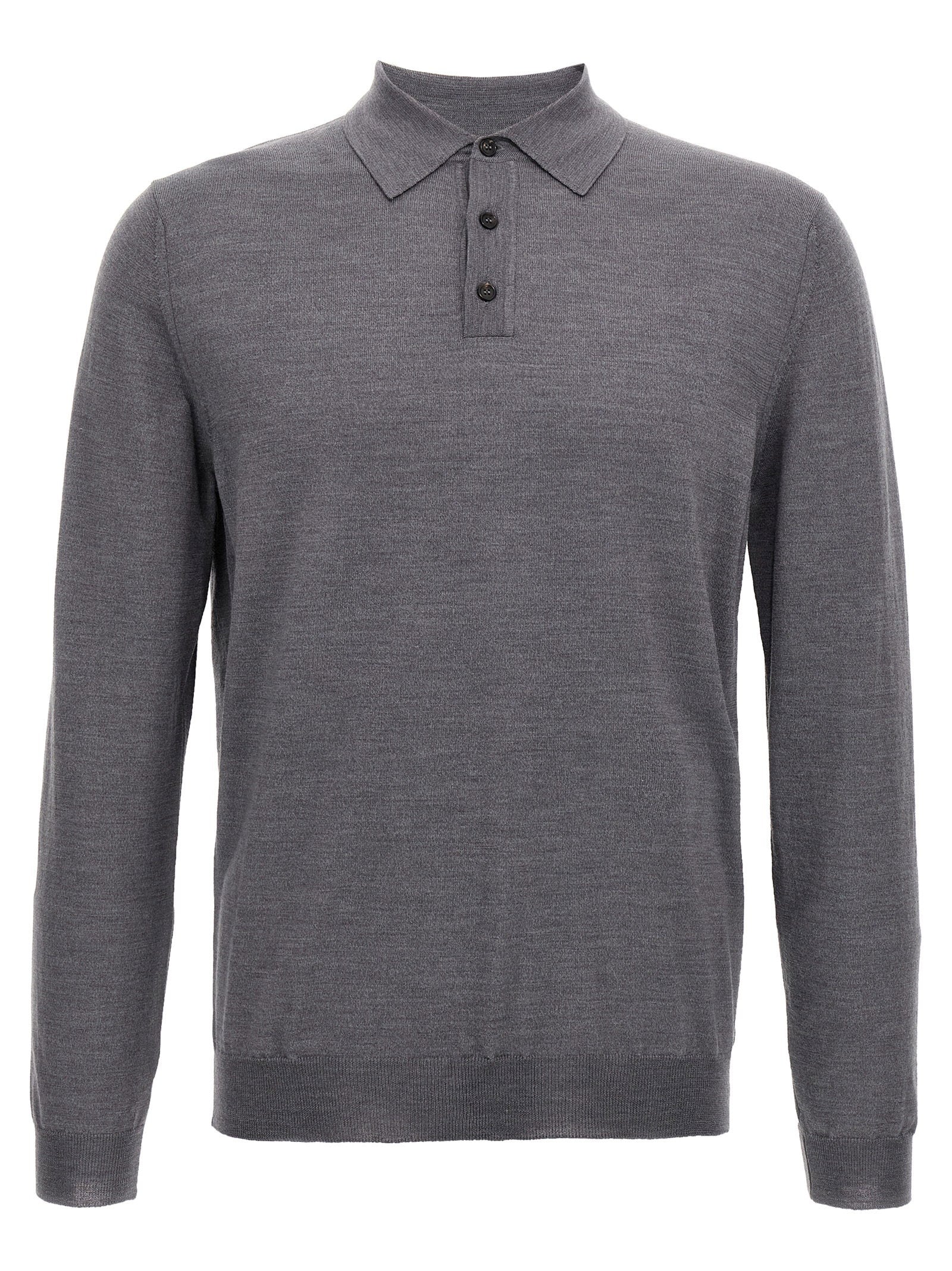 Zanone Virgin Wool Polo Shirt — Grey by Zanone