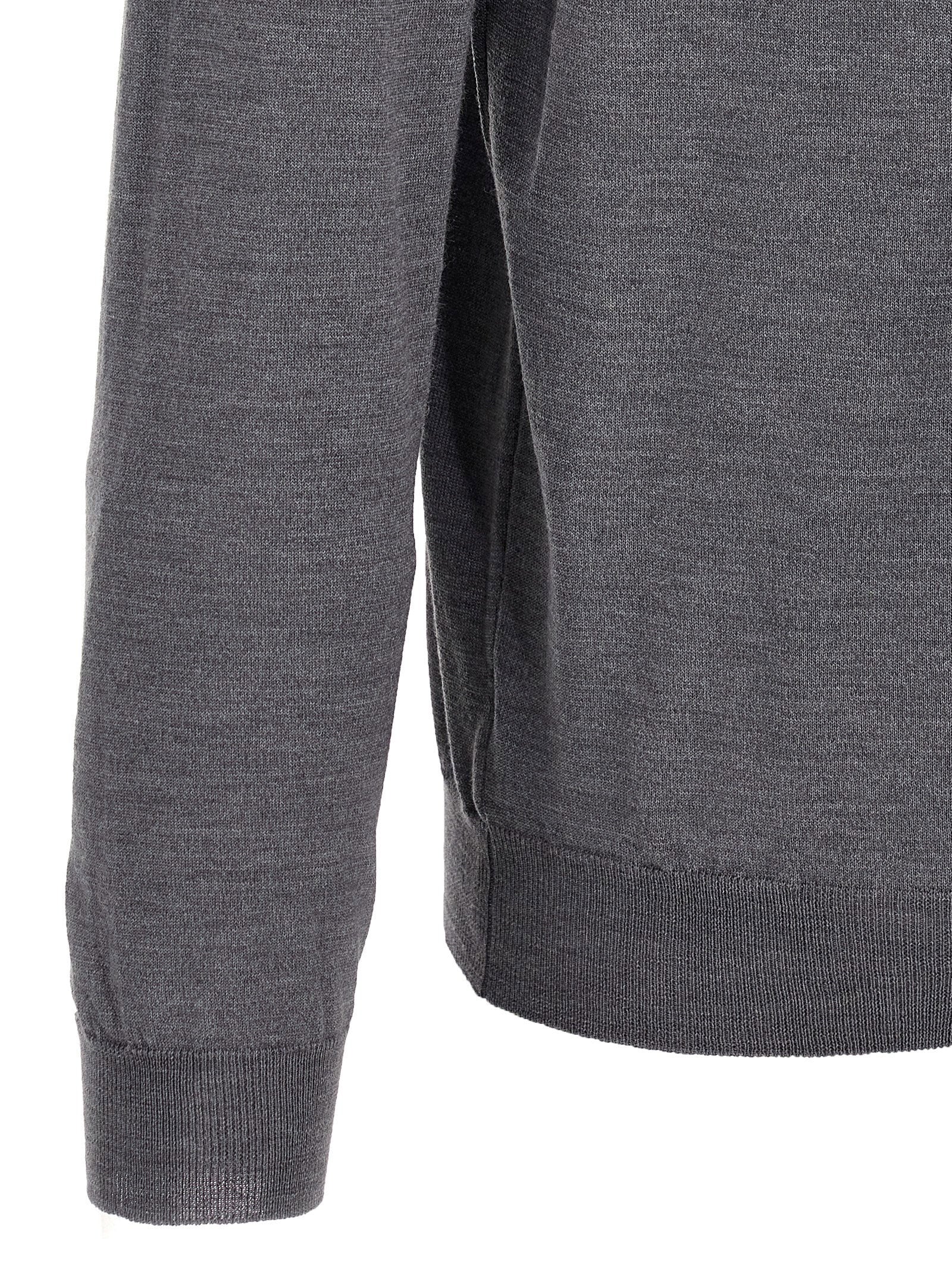 Zanone Virgin Wool Polo Shirt — Grey, view 4