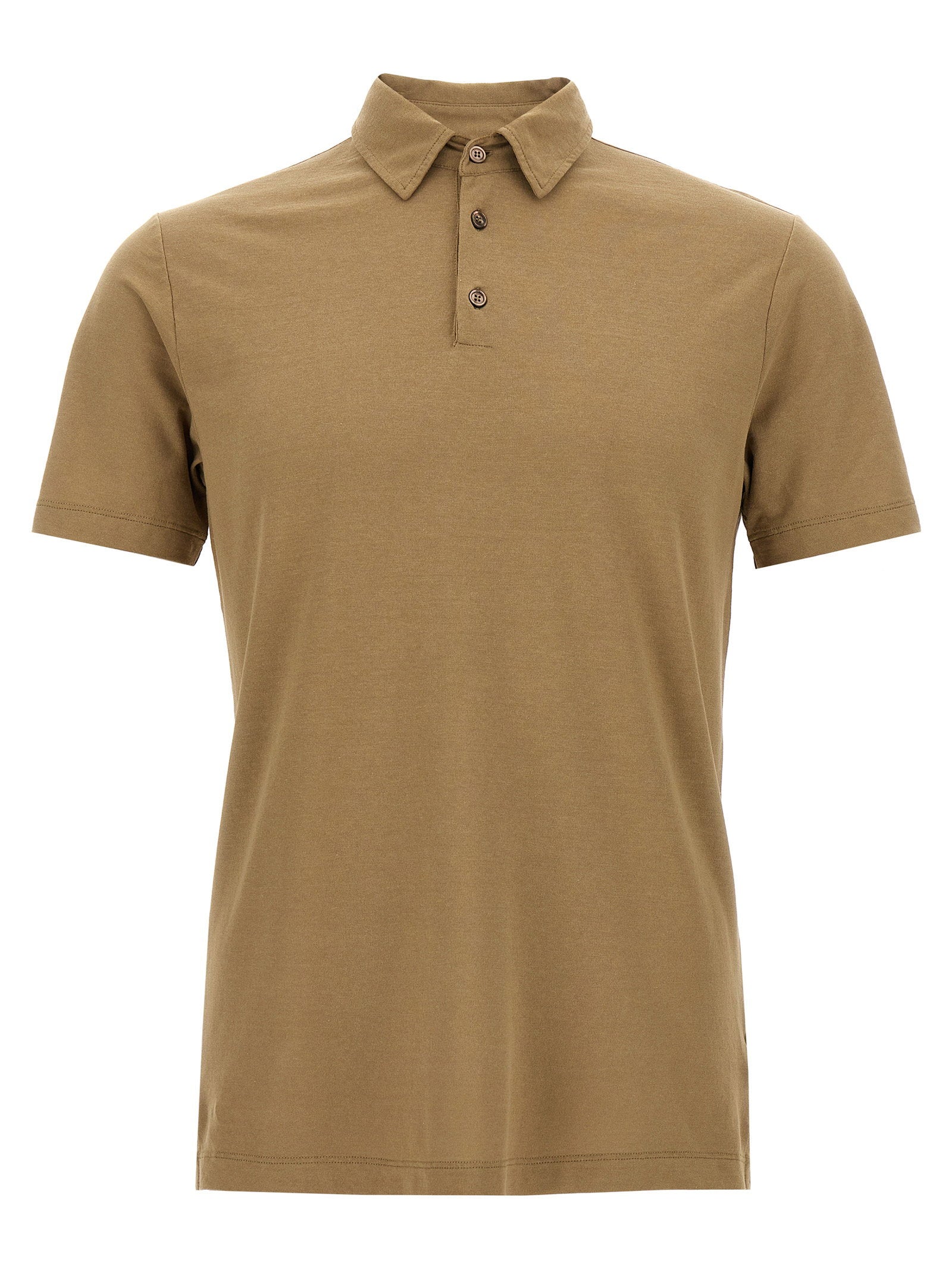 Zanone Ice Cotton Polo Shirt — tan by Zanone