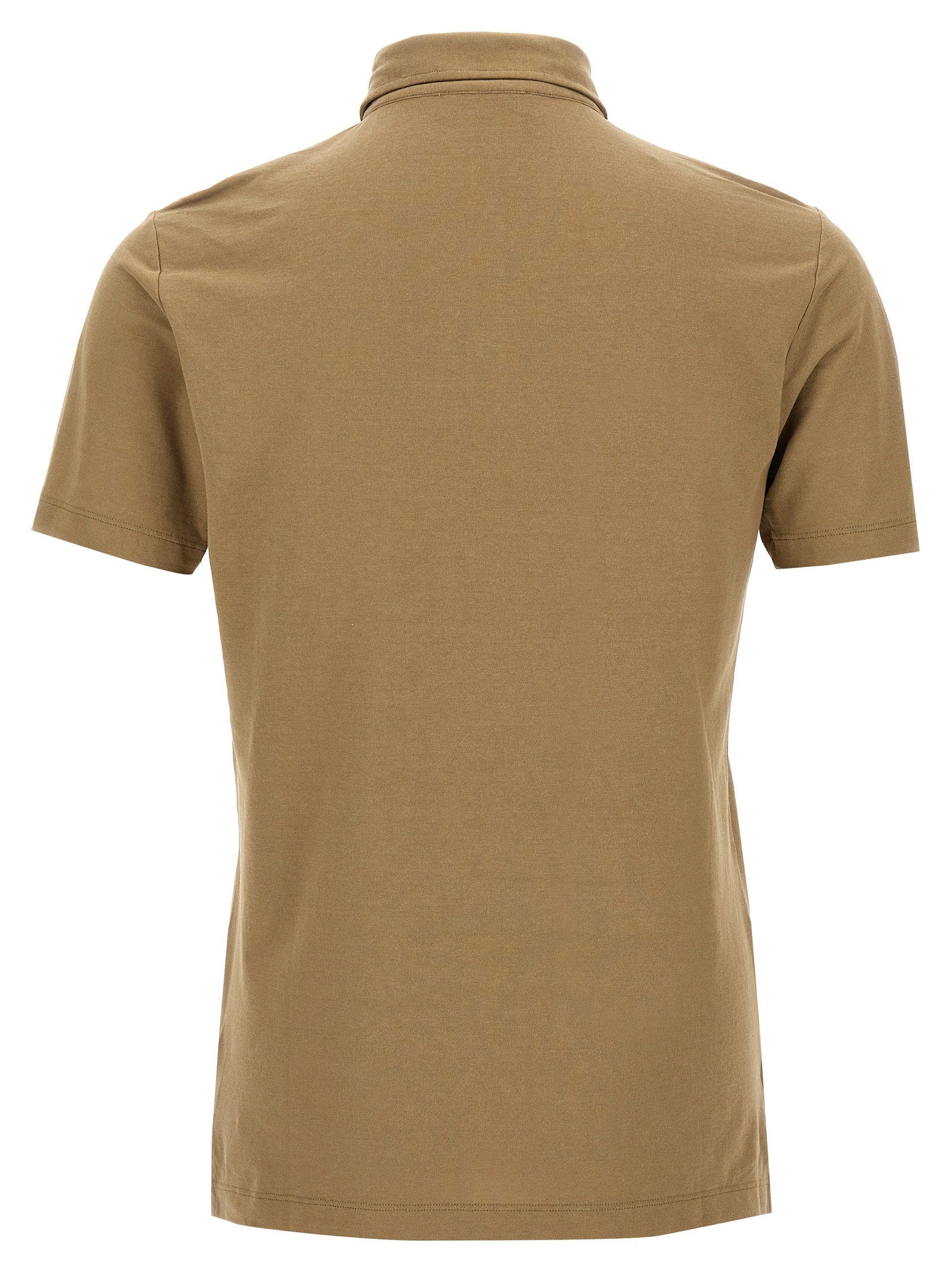 Zanone Ice Cotton Polo Shirt — tan, view 2