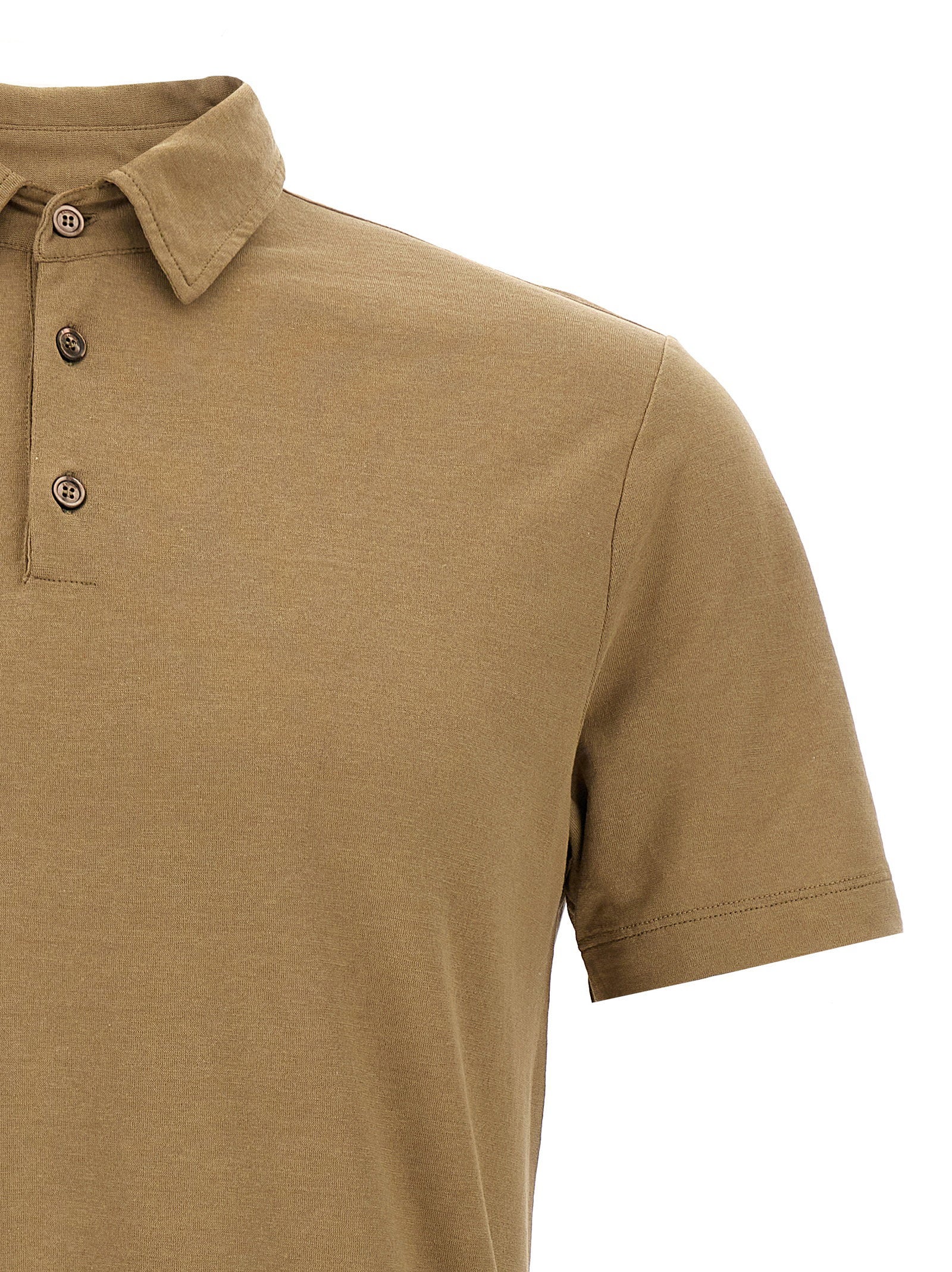 Zanone Ice Cotton Polo Shirt — tan, view 3