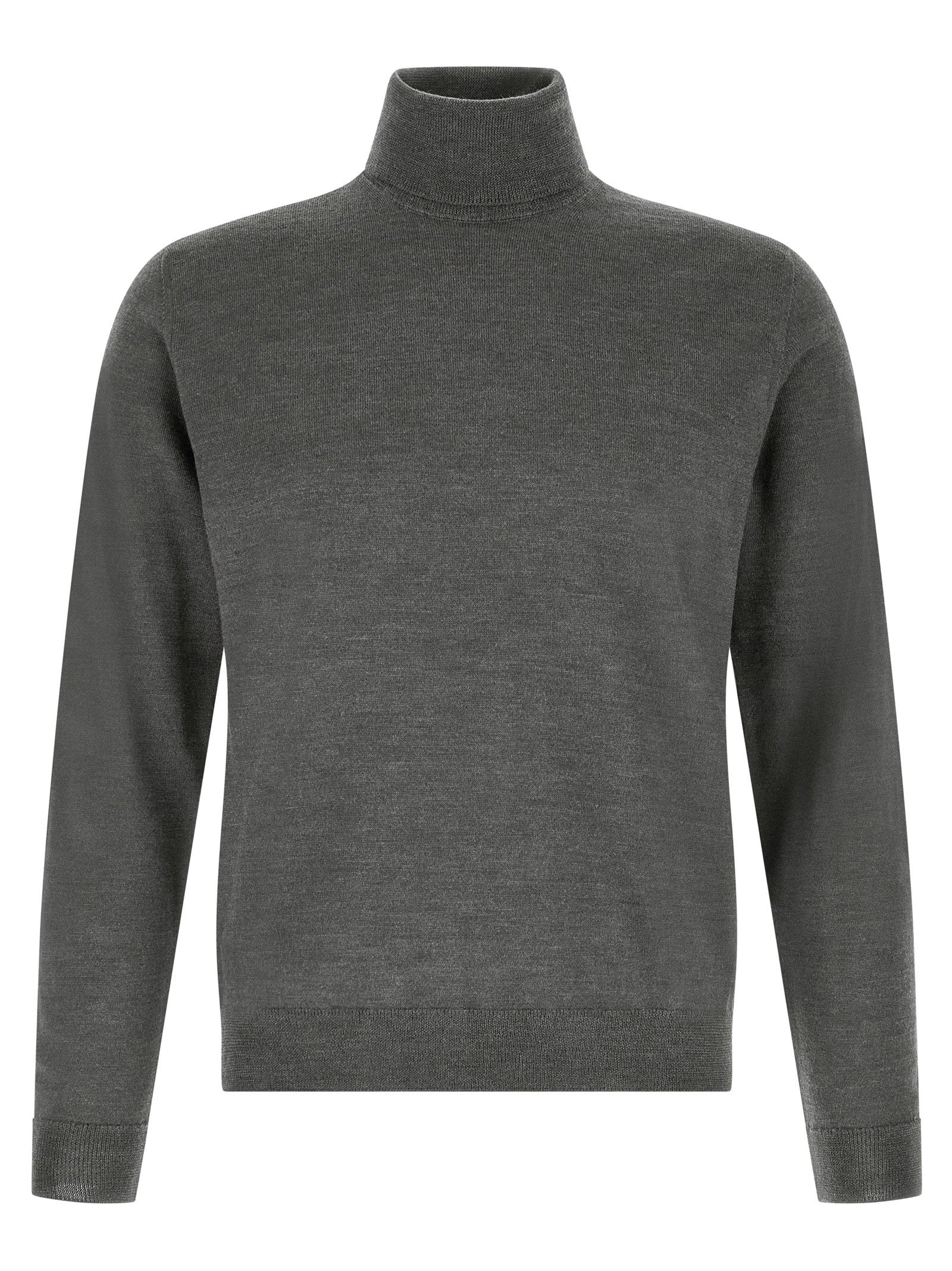Zanone Virgin Wool Turtleneck Sweater — Anthracite by Zanone