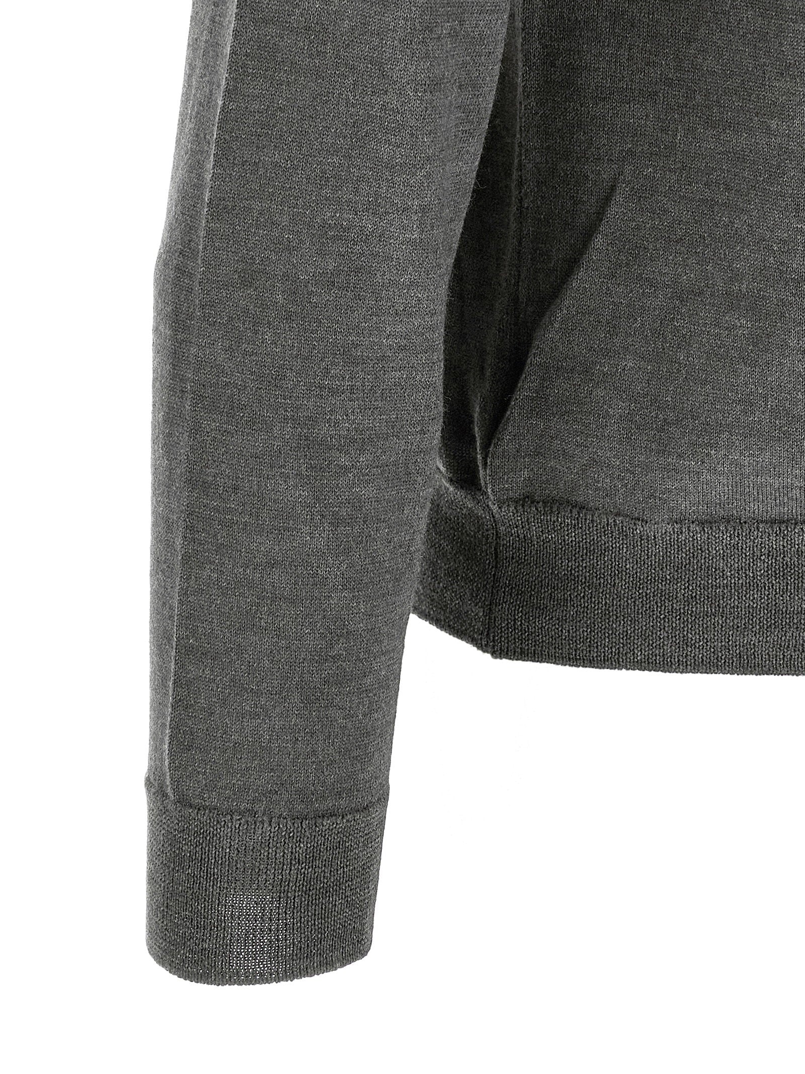 Zanone Virgin Wool Turtleneck Sweater — Anthracite, view 4