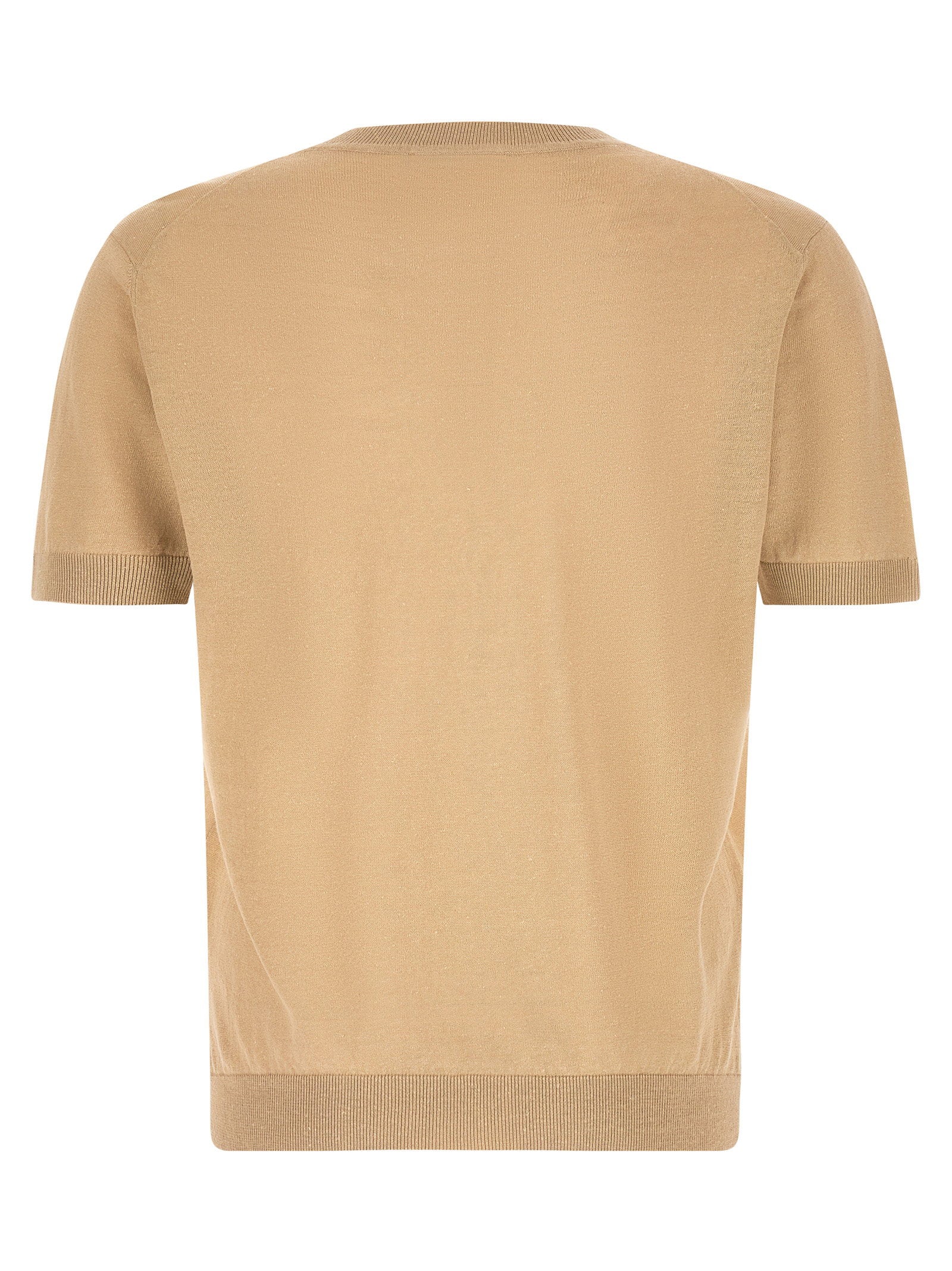 Zanone Linen-Cotton Blend Sweater — Beige, view 2