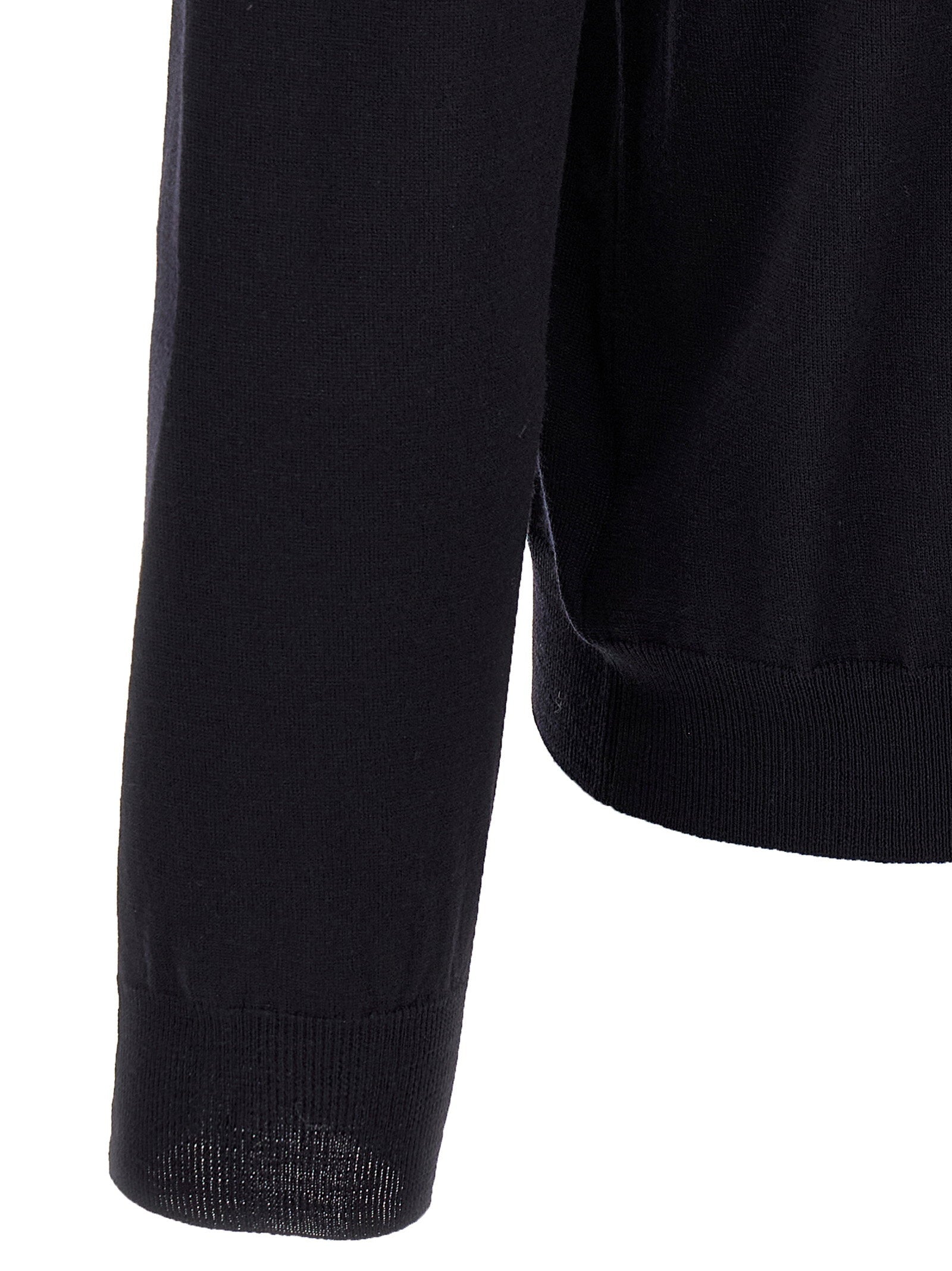 Zanone Wool Turtleneck Sweater — Black, view 4