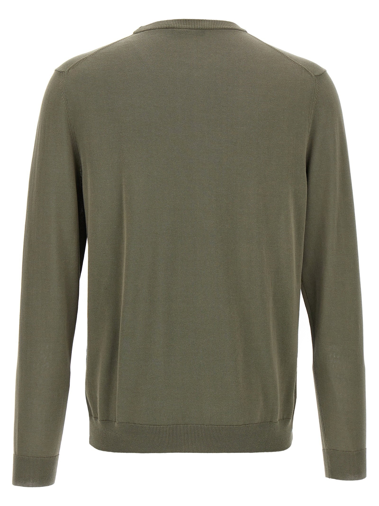 Zanone Cotton Crew-Neck Sweater — Green, view 2