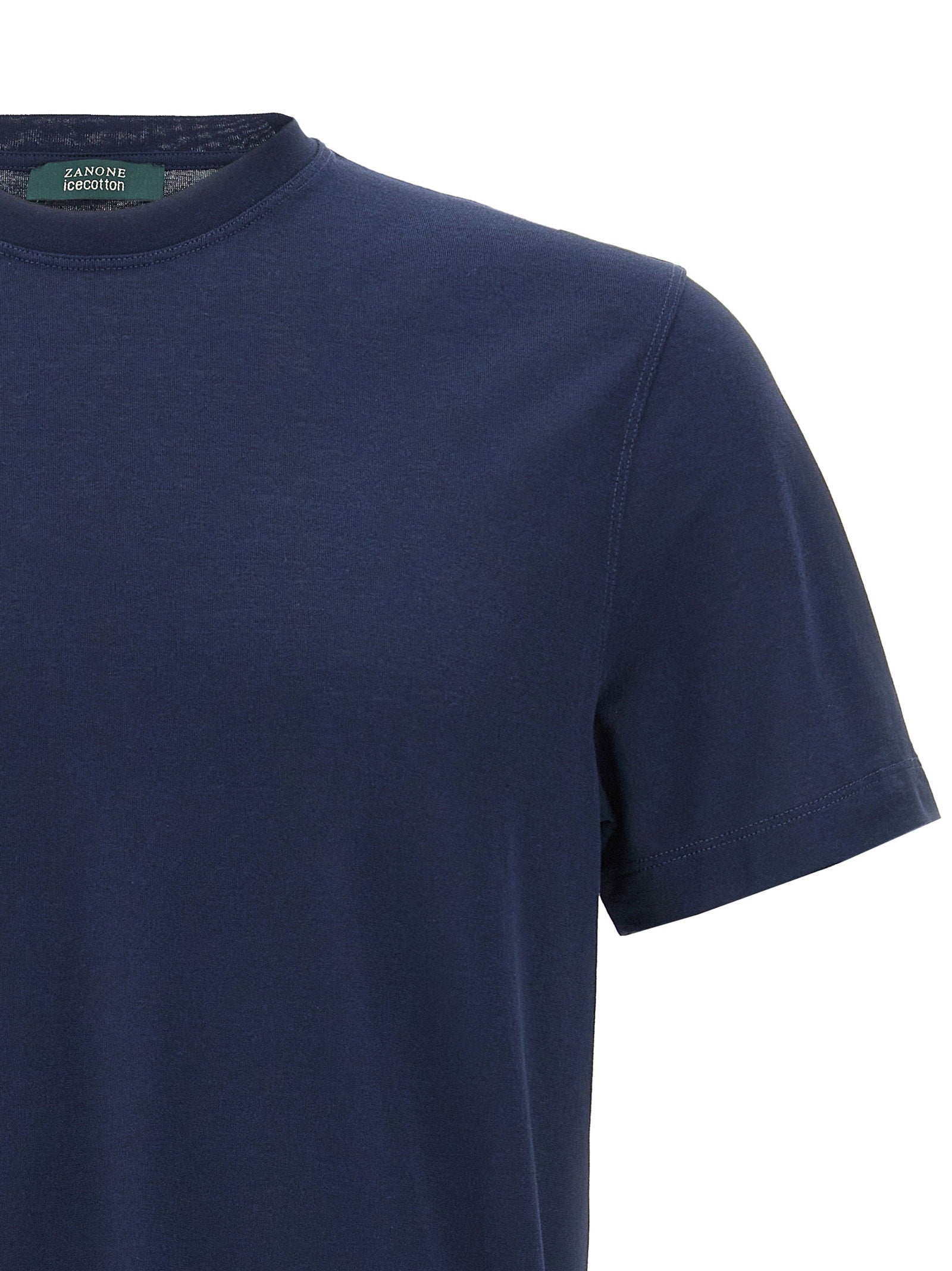 Zanone Ice Cotton T-Shirt — Navy, view 3