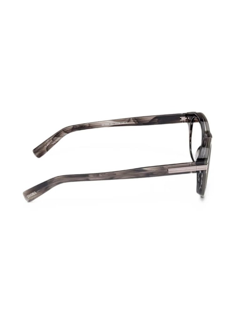 Zegna EZ0229 Acetate Round-Frame Sunglasses — Grey, view 3