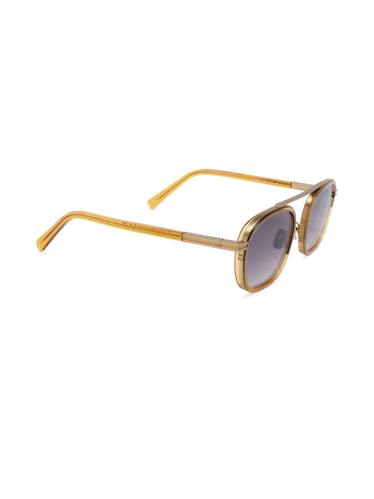 Zegna EZ0231 Round-Frame Sunglasses — Dark Yellow by Zegna