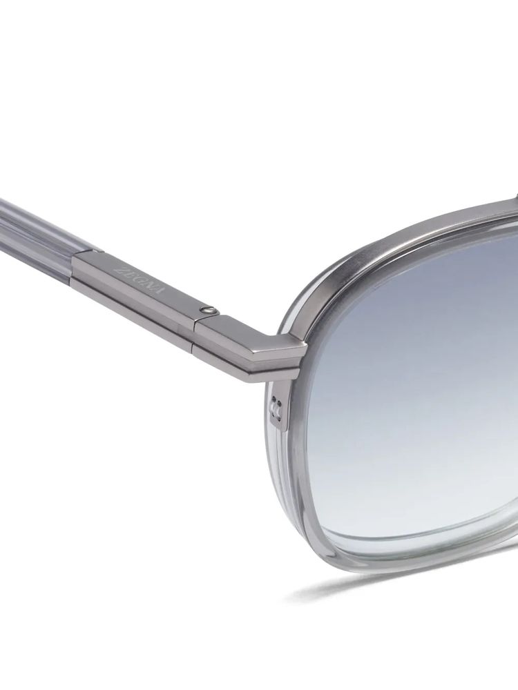 Zegna EZ02315120B Sunglasses — Transparent Light Grey, view 3