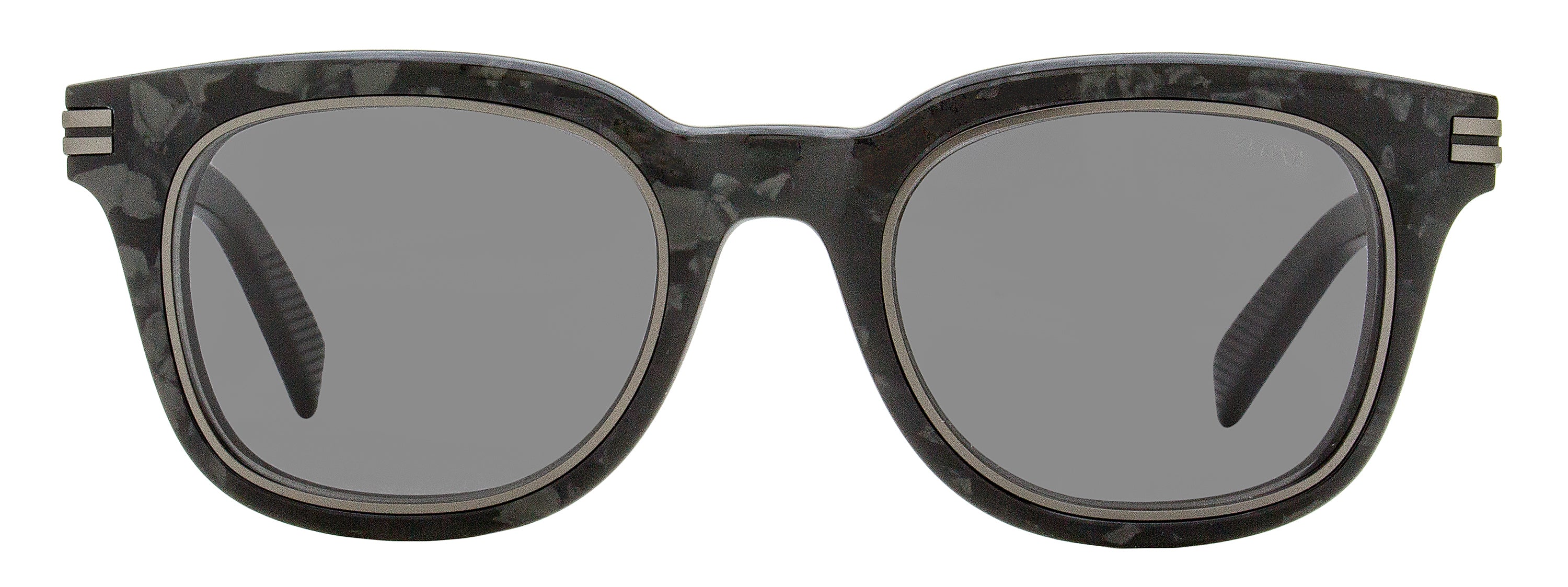 Zegna EZ0238 Acetate Rectangle Frame Sunglasses — Black, view 2