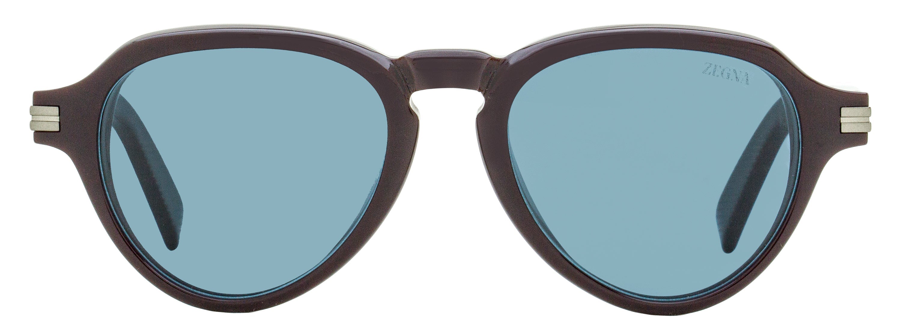 Zegna EZ0252 Acetate Pilot Sunglasses — Violet, view 2