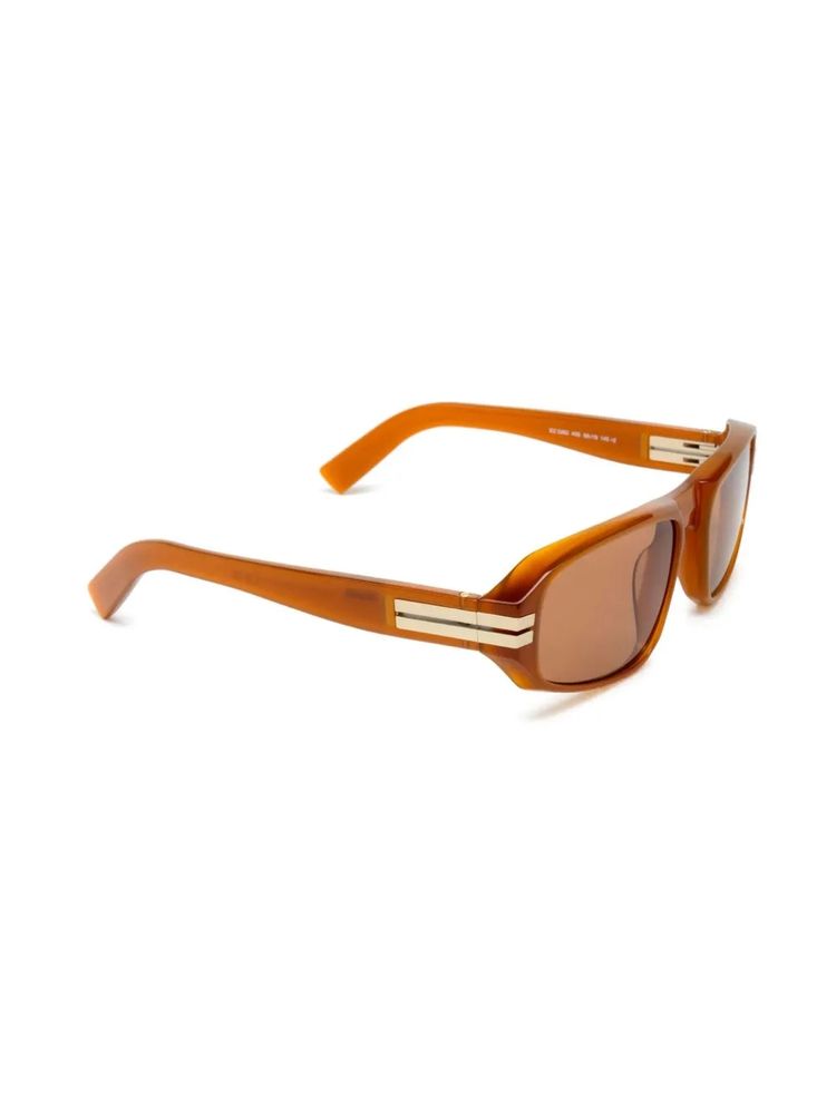 Zegna EZ0262 Rectangle Frame Sunglasses — Orange by Zegna