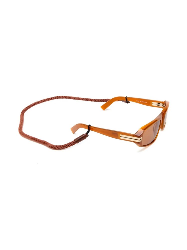 Zegna EZ0262 Rectangle Frame Sunglasses — Orange, view 3