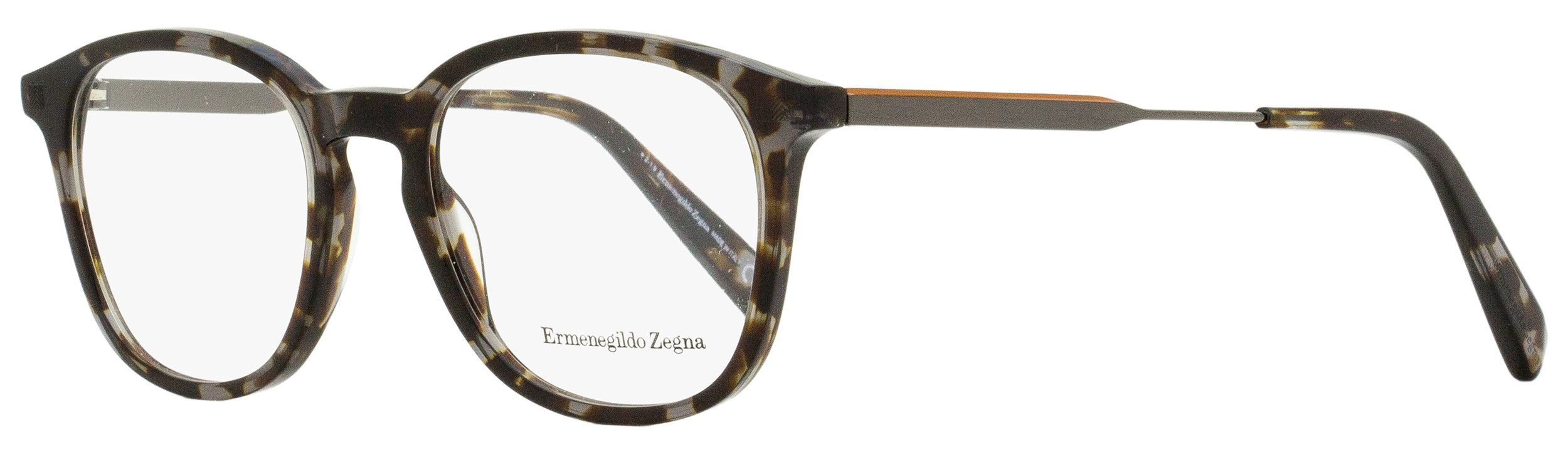 Zegna EZ5140 Acetate Square with Keyhole Bridge Eyeglasses — Gray, view 2