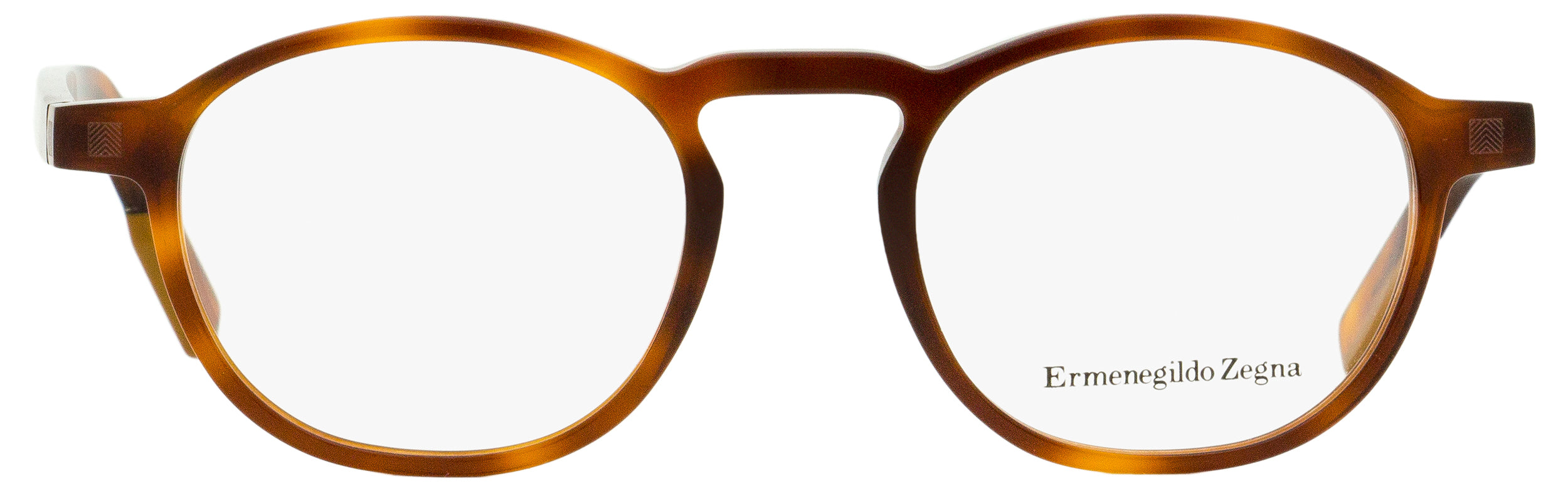 Zegna EZ5144 Oval Acetate Eyeglasses — Brown by Zegna