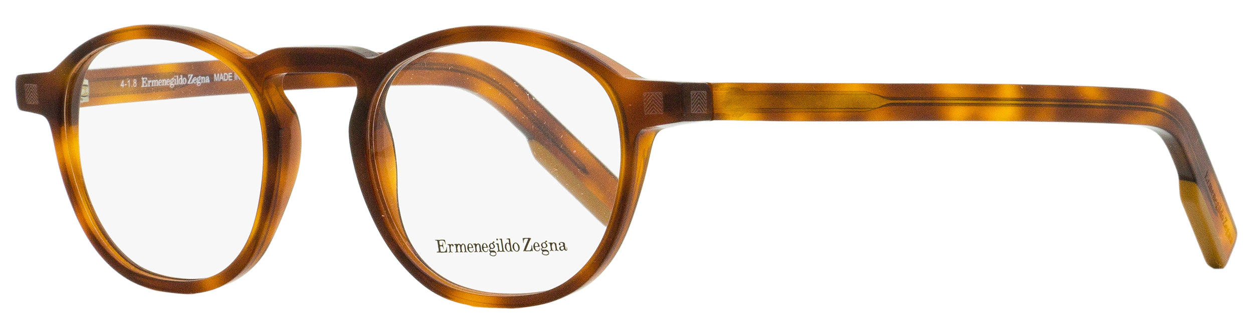 Zegna EZ5144 Oval Acetate Eyeglasses — Brown, view 2
