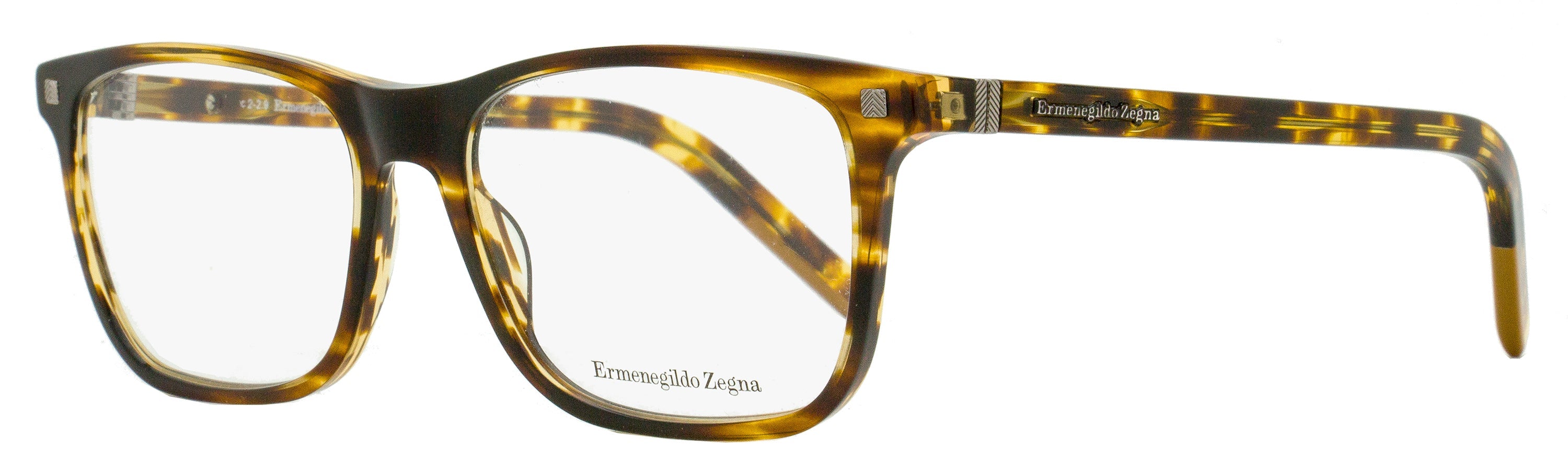 Zegna EZ5187 Rectangular Acetate Eyeglasses — Brown by Zegna