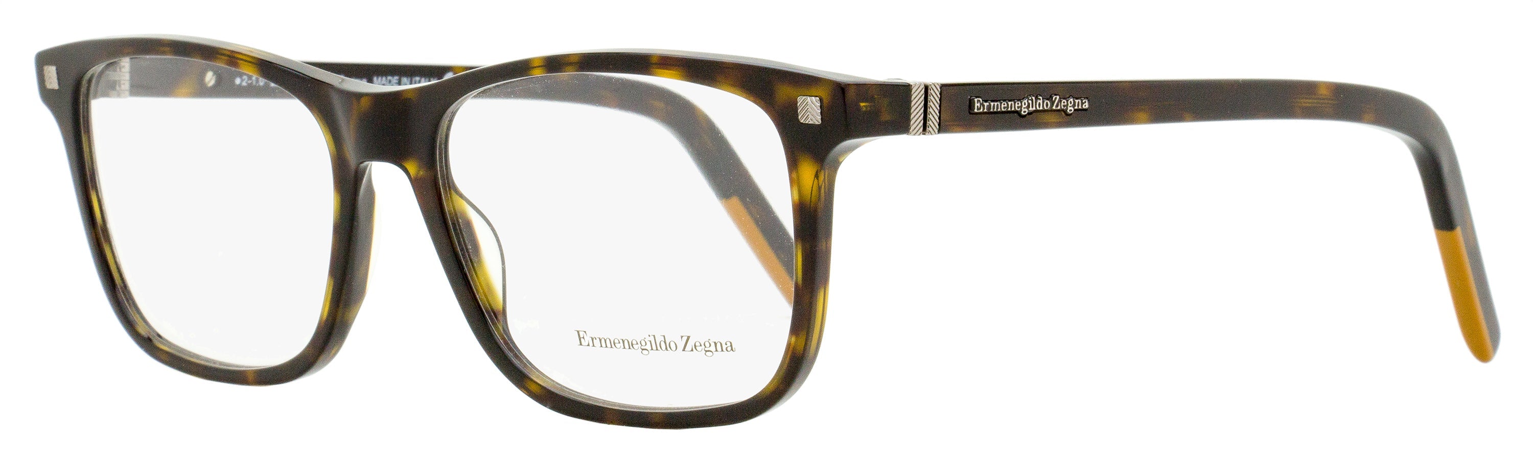 Zegna EZ5187 Rectangular Acetate Eyeglasses — Brown by Zegna