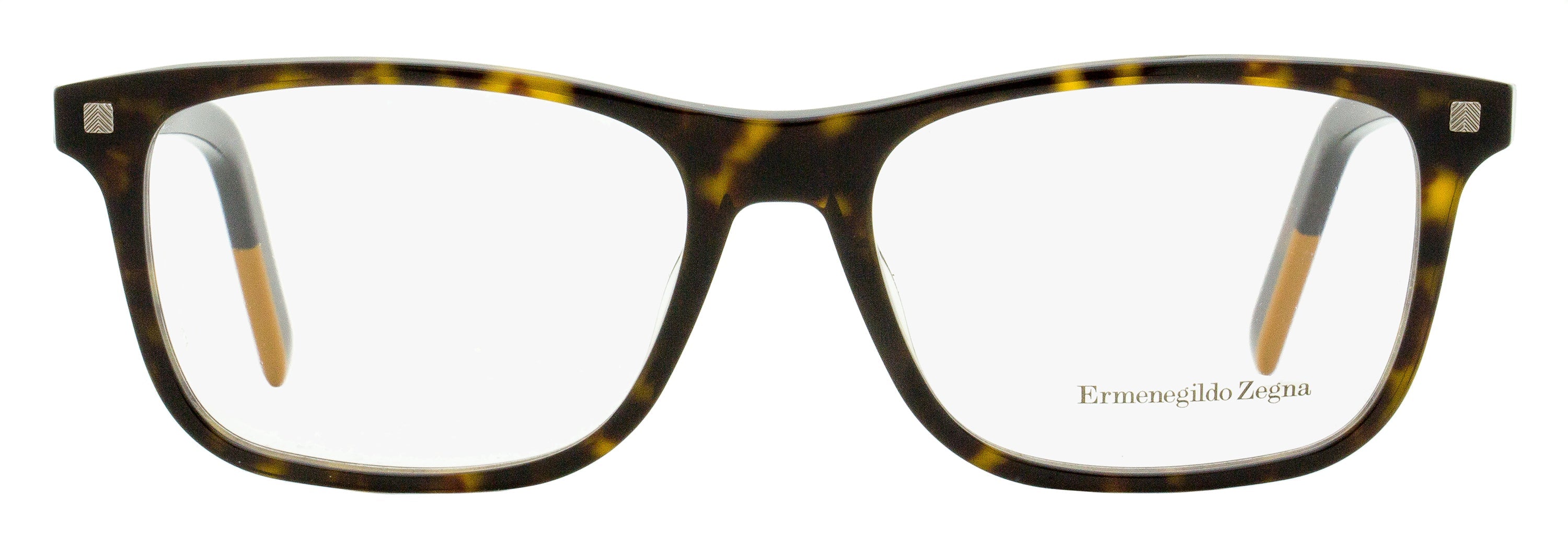 Zegna EZ5187 Rectangular Acetate Eyeglasses — Brown, view 2