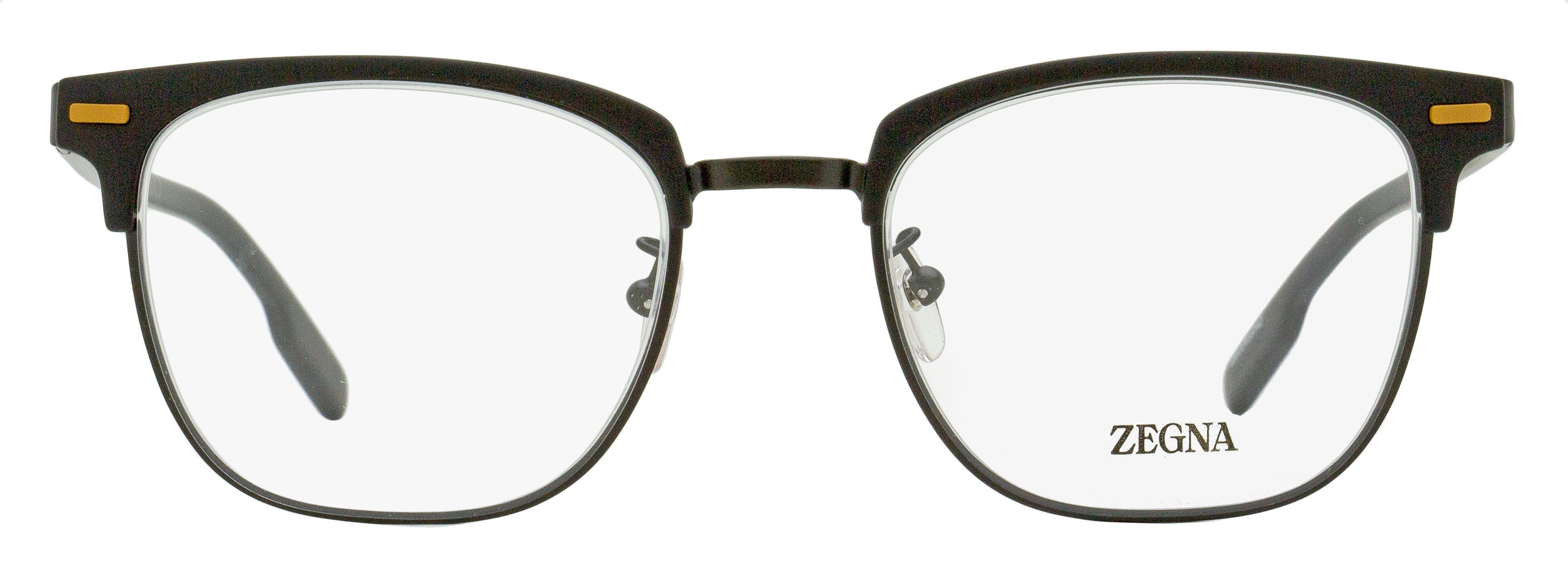 Zegna EZ5250-H Browline Metal Eyeglasses — Black, view 2