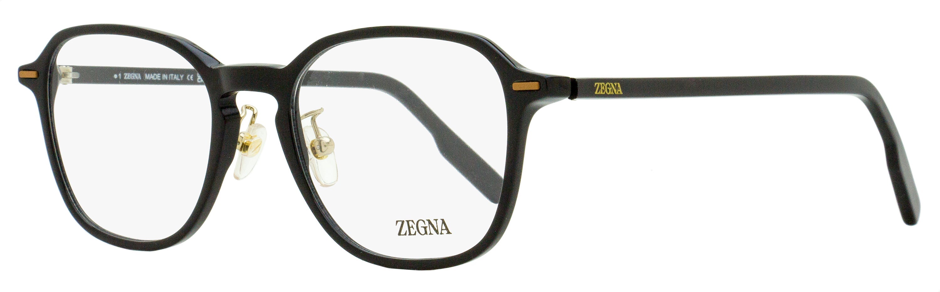 Zegna EZ5255-H Modern Square Eyeglasses — Black by Zegna
