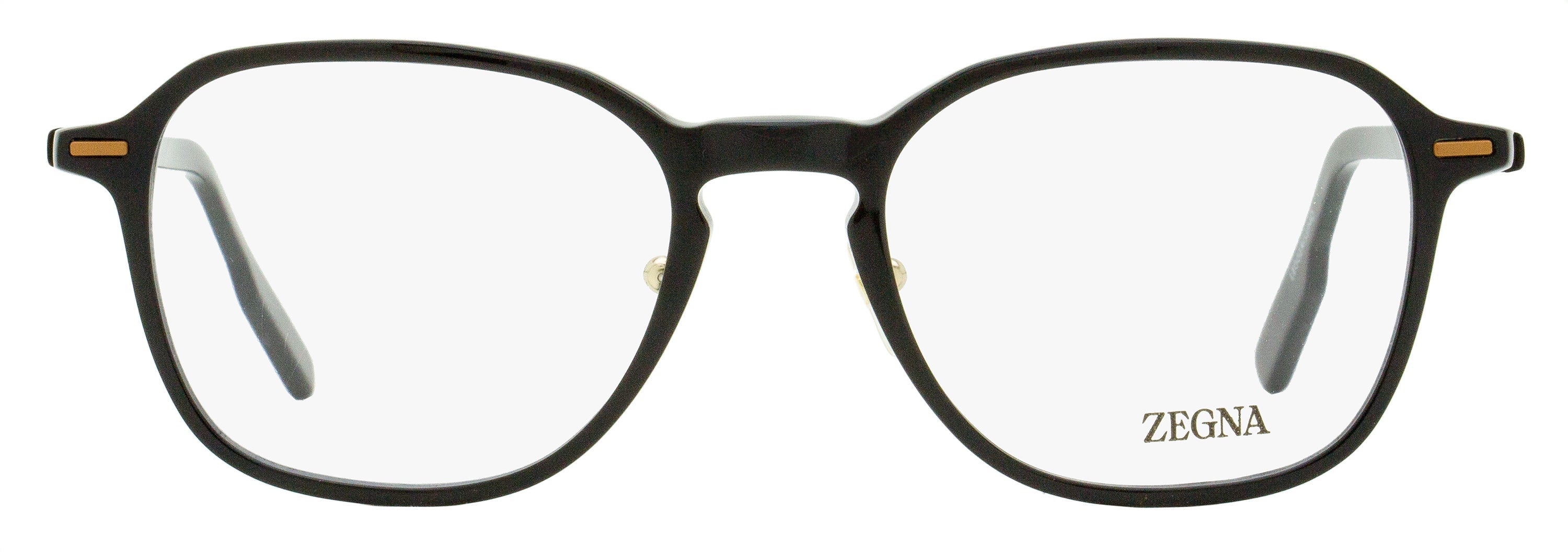 Zegna EZ5255-H Modern Square Eyeglasses — Black, view 2