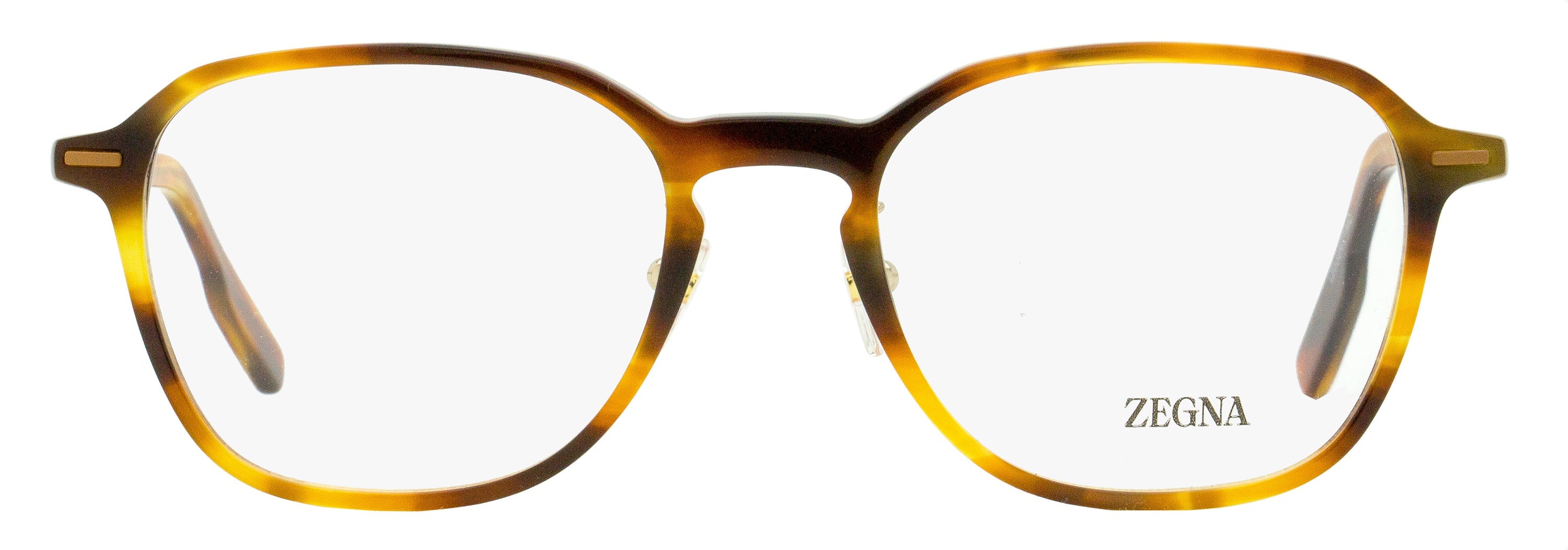 Zegna EZ5255-H Modern Square Acetate Eyeglasses — Havana, view 2
