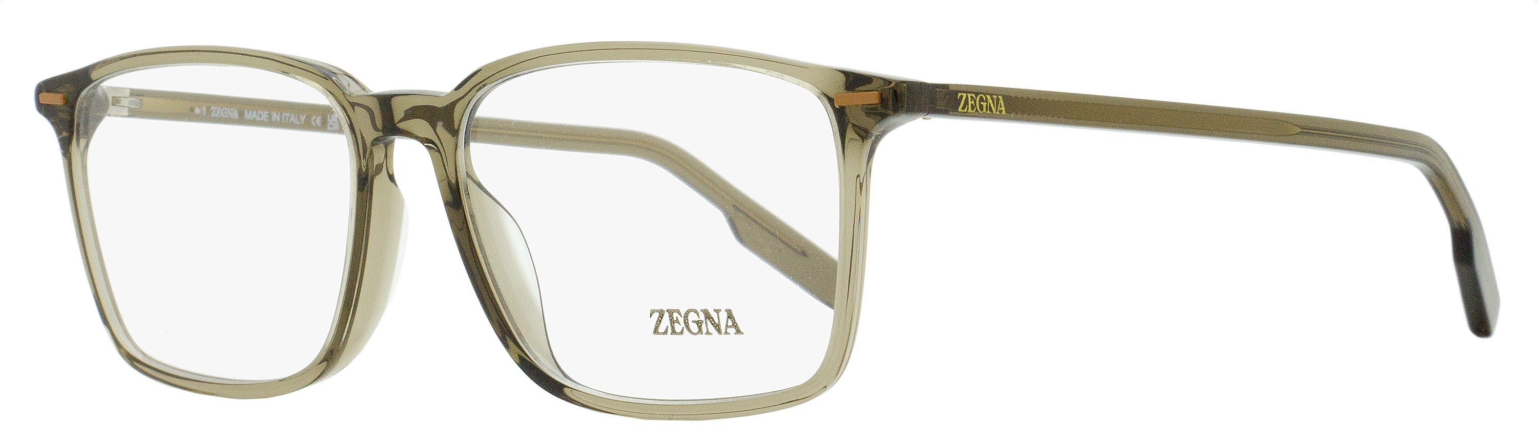 Zegna EZ5257-H High Bridge Rectangle Eyeglasses — Gray by Zegna