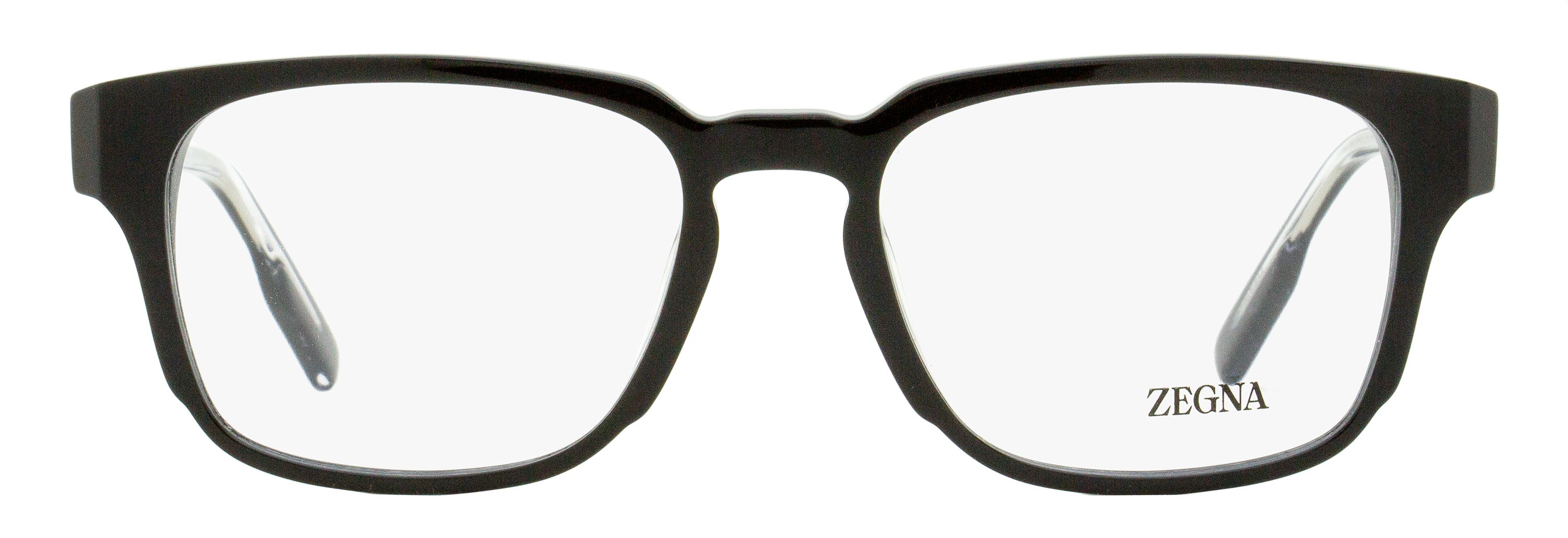 Zegna EZ5262 Keyhole Rectangular Eyeglasses — Black, view 2