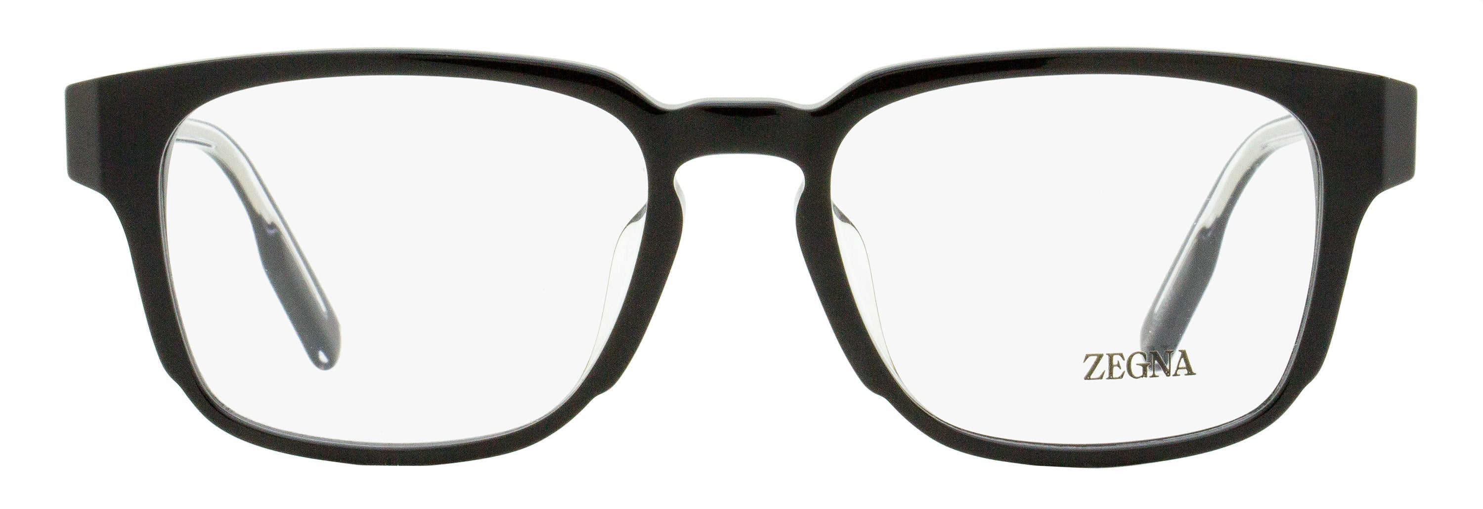 Zegna EZ5262-F Alternative Fit Rectangular Eyeglasses — Black, view 2
