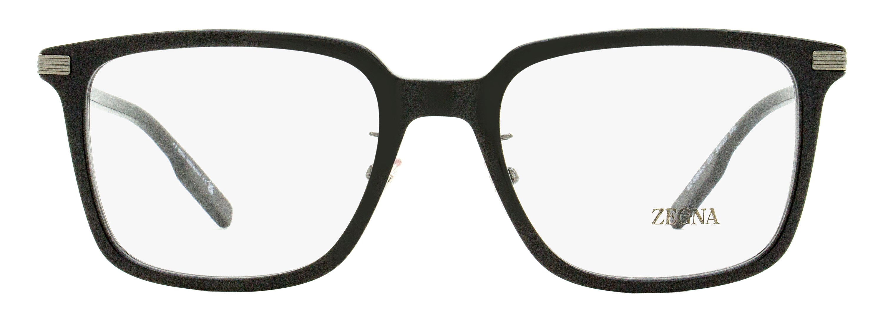 Zegna EZ5265-H Stepped Browline Eyeglasses — Black, view 2