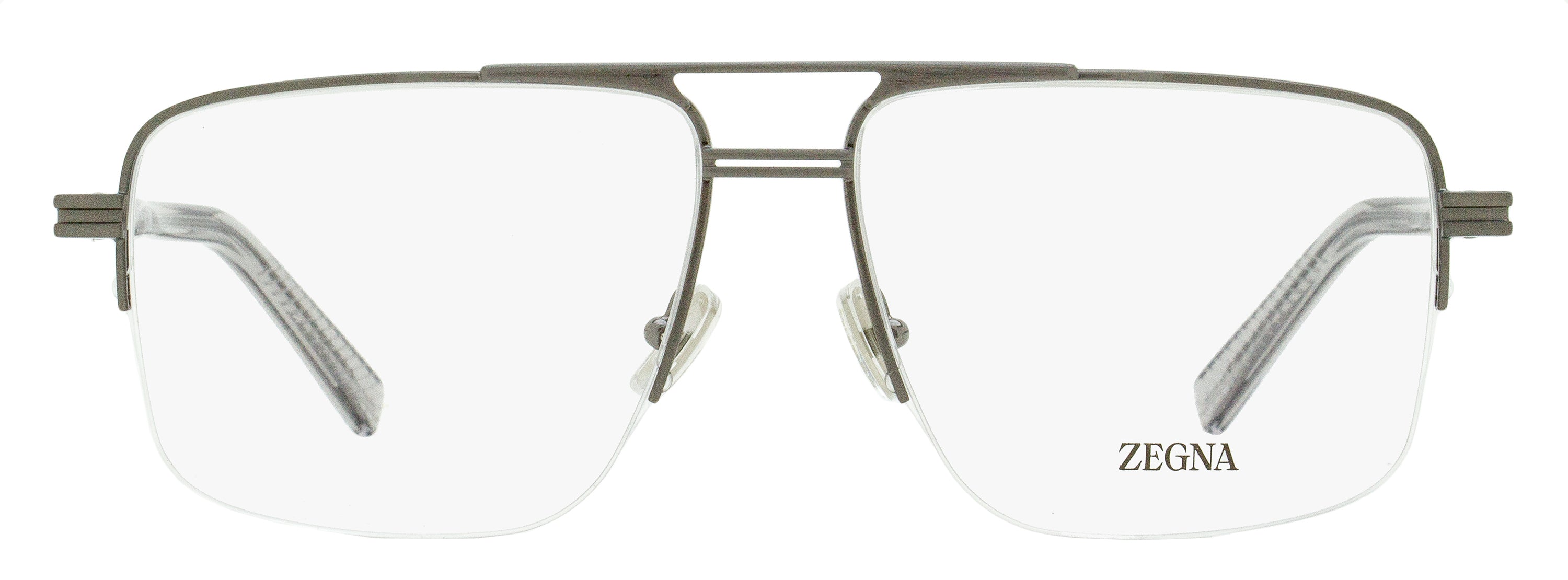 Zegna EZ5274 Rectangular Pilot Metal Eyeglasses — Gray, view 2