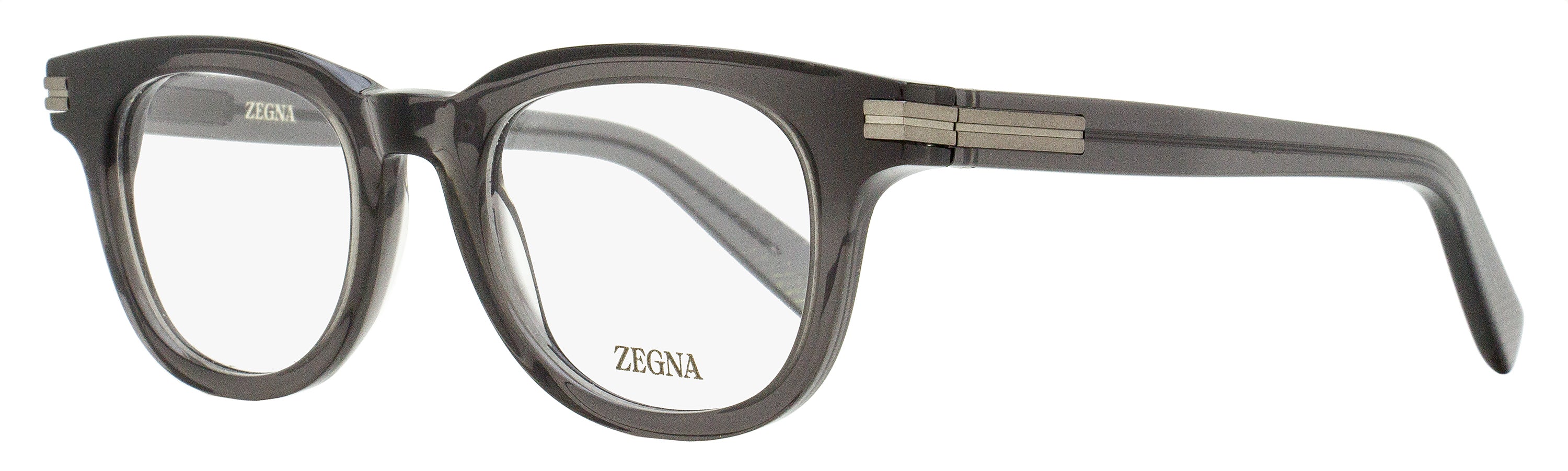 Zegna EZ5279 Thick Oval Acetate Eyeglasses — Gray by Zegna