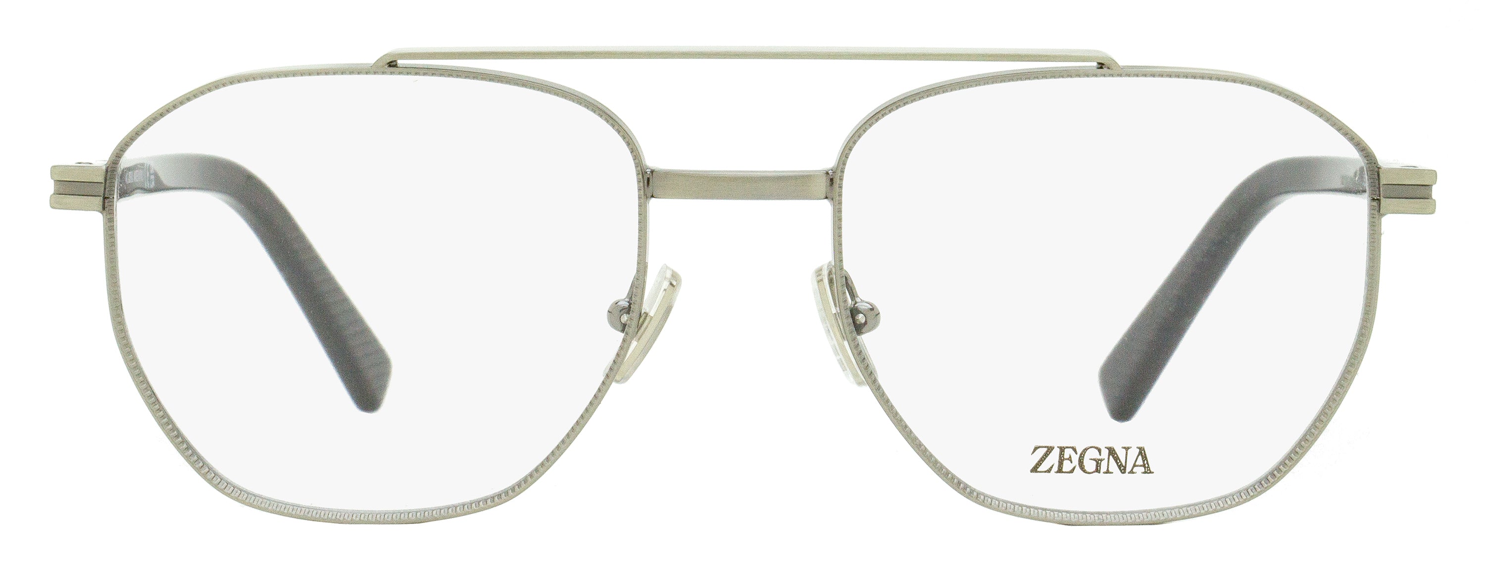 Zegna EZ5285 Geometric Pilot Metal Eyeglasses — Gray, view 2