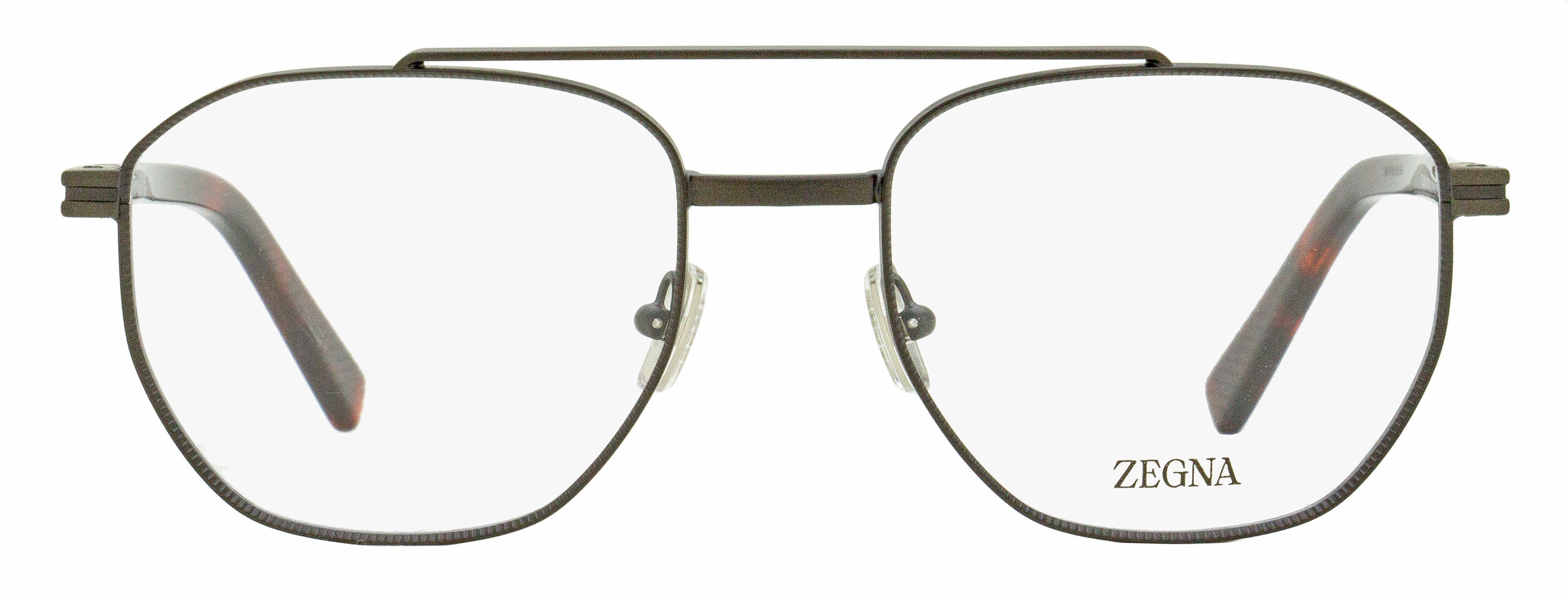 Zegna EZ5285 Geometric Pilot Metal Eyeglasses — Gray, view 2
