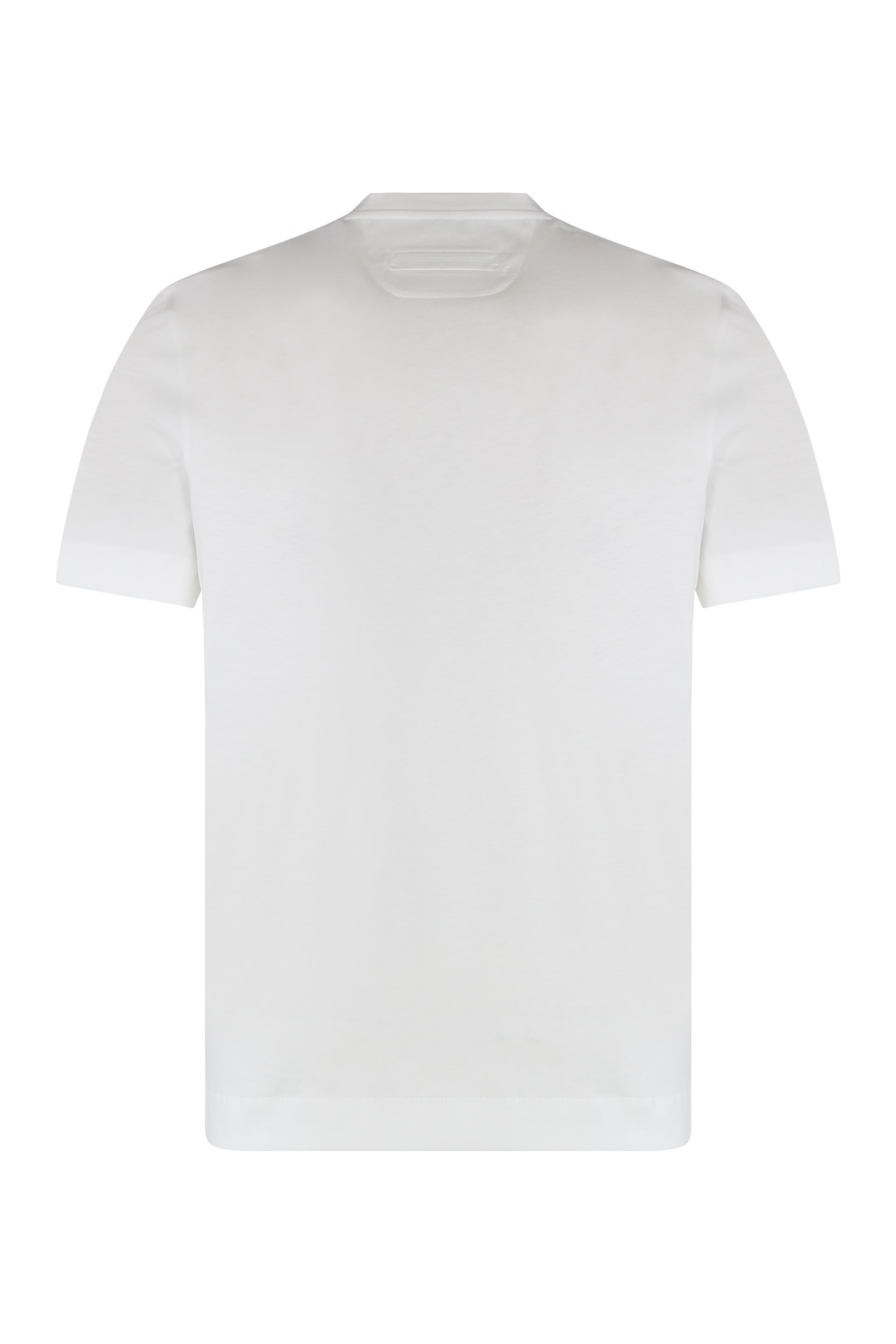 Zegna Crew Neck Cotton T-Shirt — White, view 2