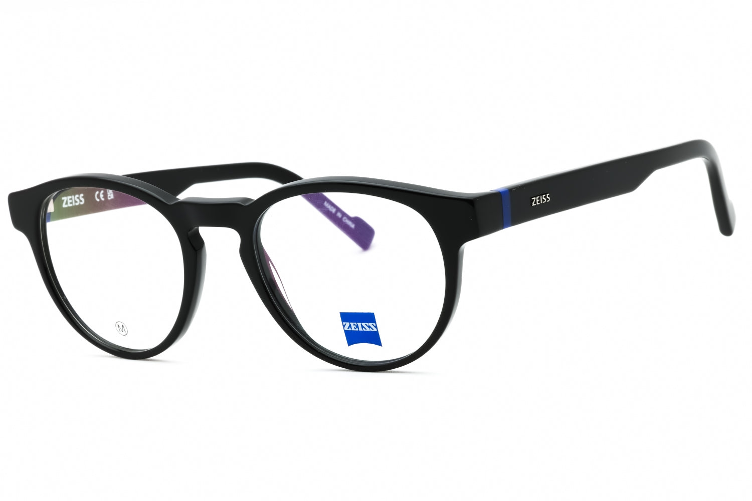 Zeiss ZS23535 Round Acetate Eyeglasses — Black by Zeiss