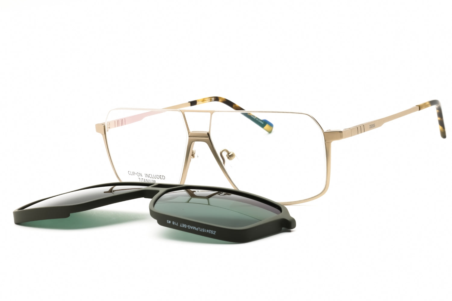 Zeiss ZS24157LP Titanium Rectangle Eyeglasses — Gold by Zeiss